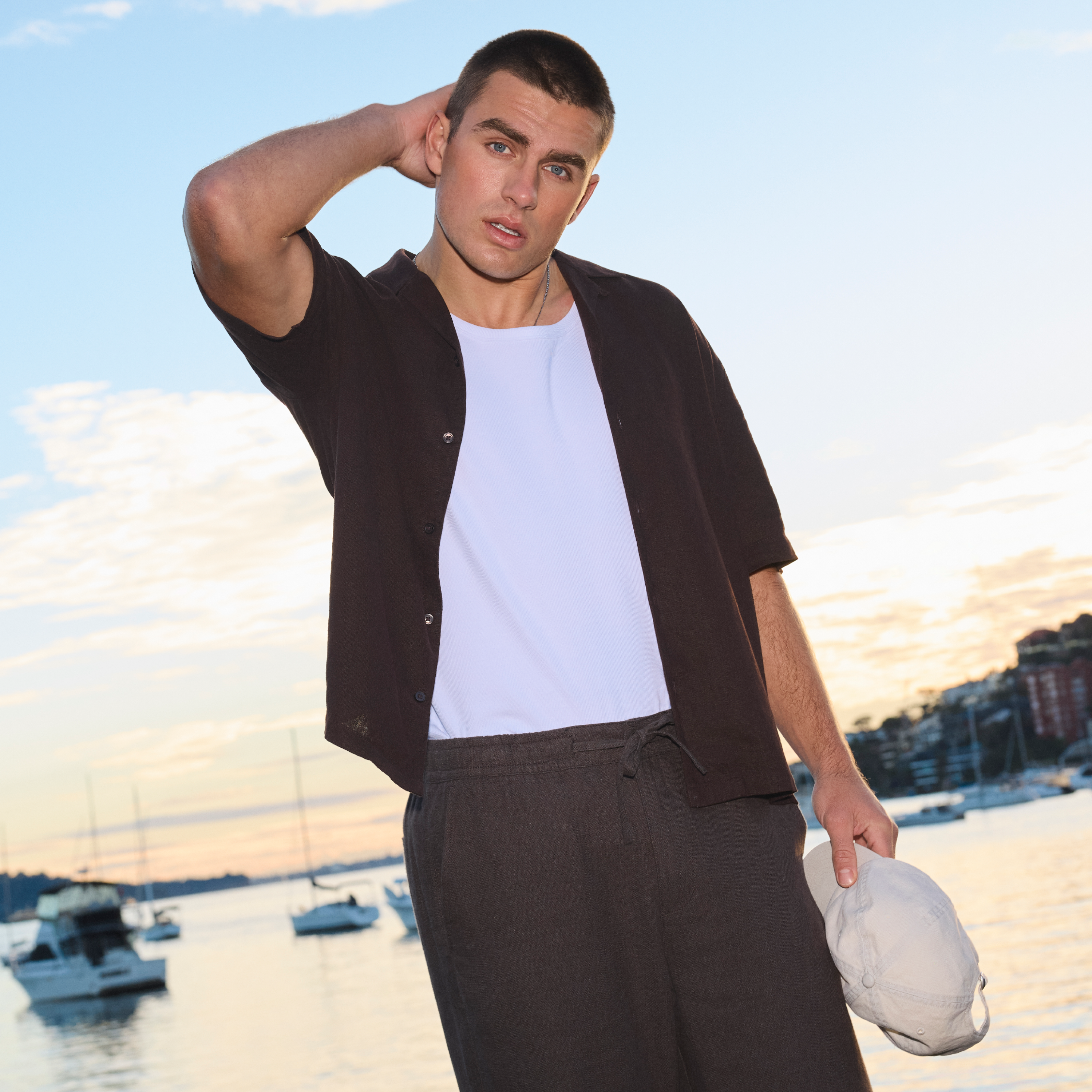 Harbour Linen Blend Short Sleeve Shirt