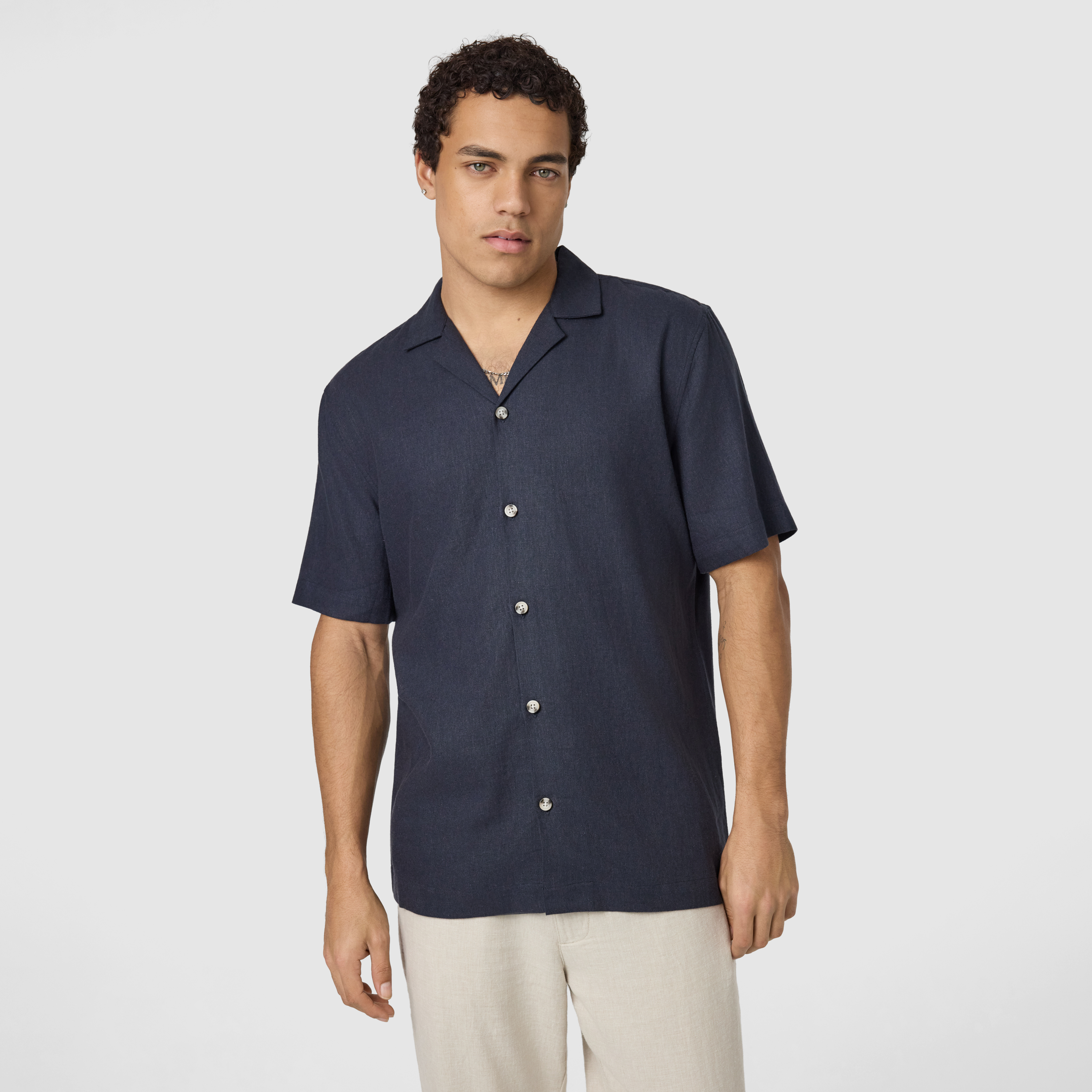 Harbour Linen Blend Short Sleeve Shirt