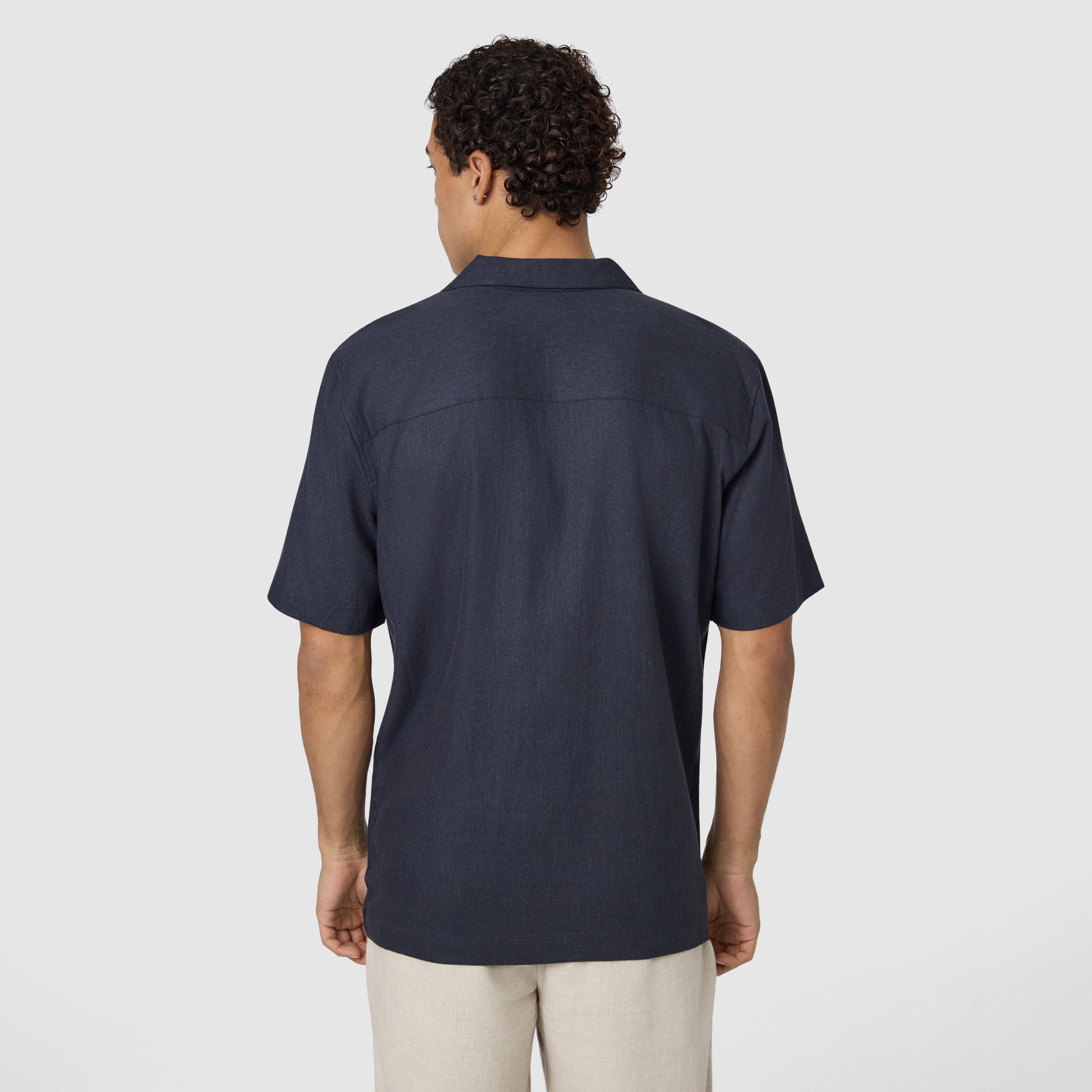 Navy Harbour Linen Blend Short Sleeve Shirt
