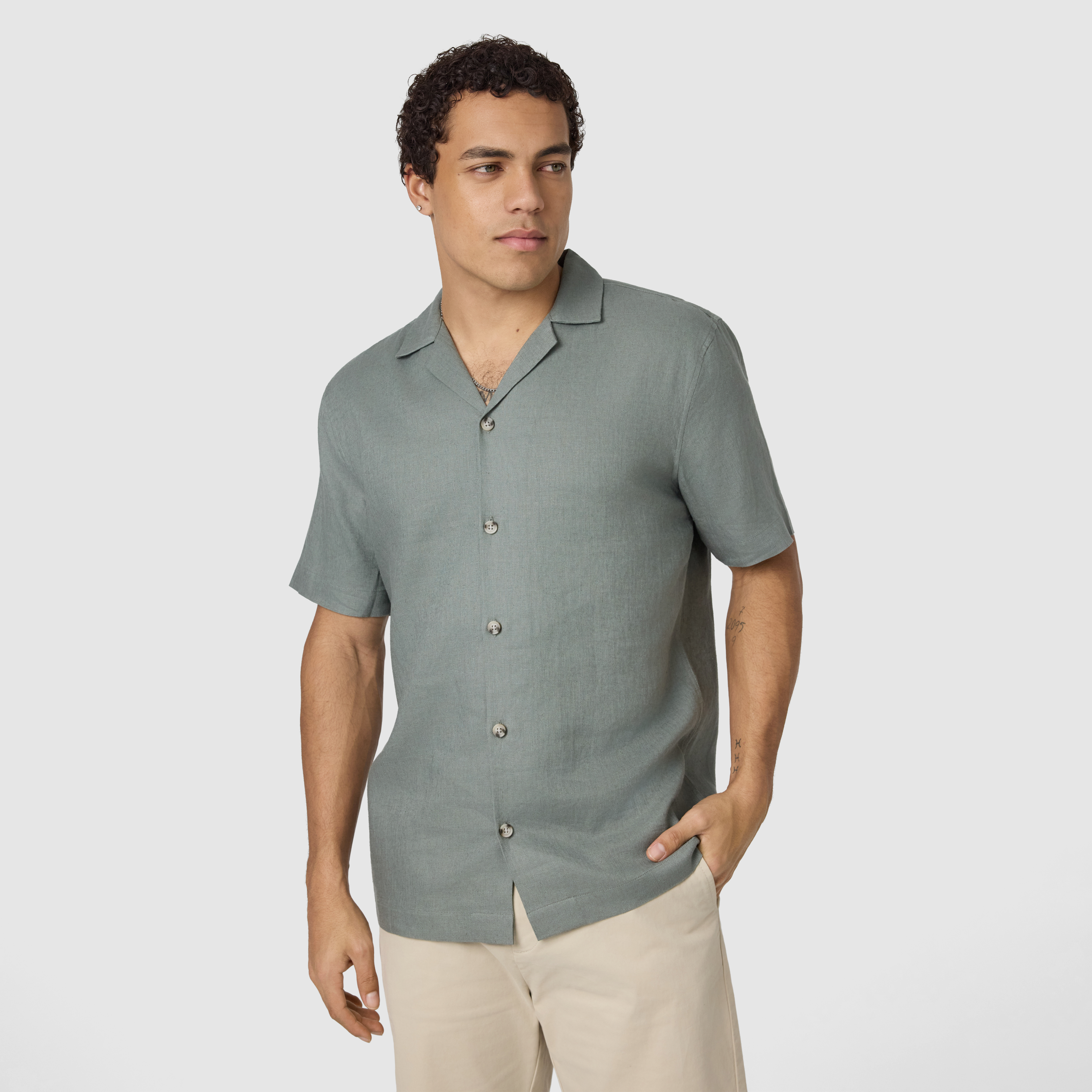 Harbour Linen Blend Short Sleeve Shirt