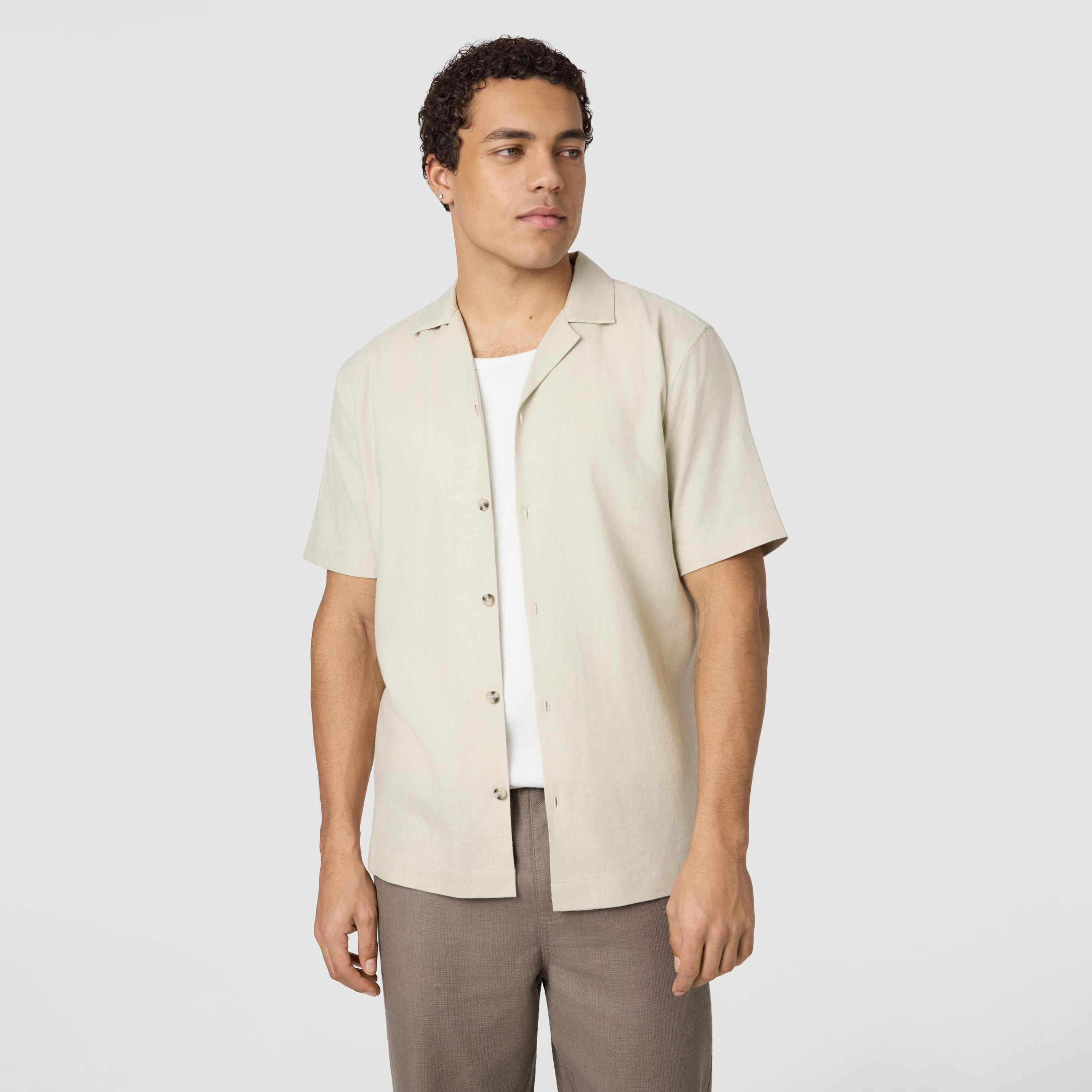 Harbour Linen Blend Short Sleeve Shirt