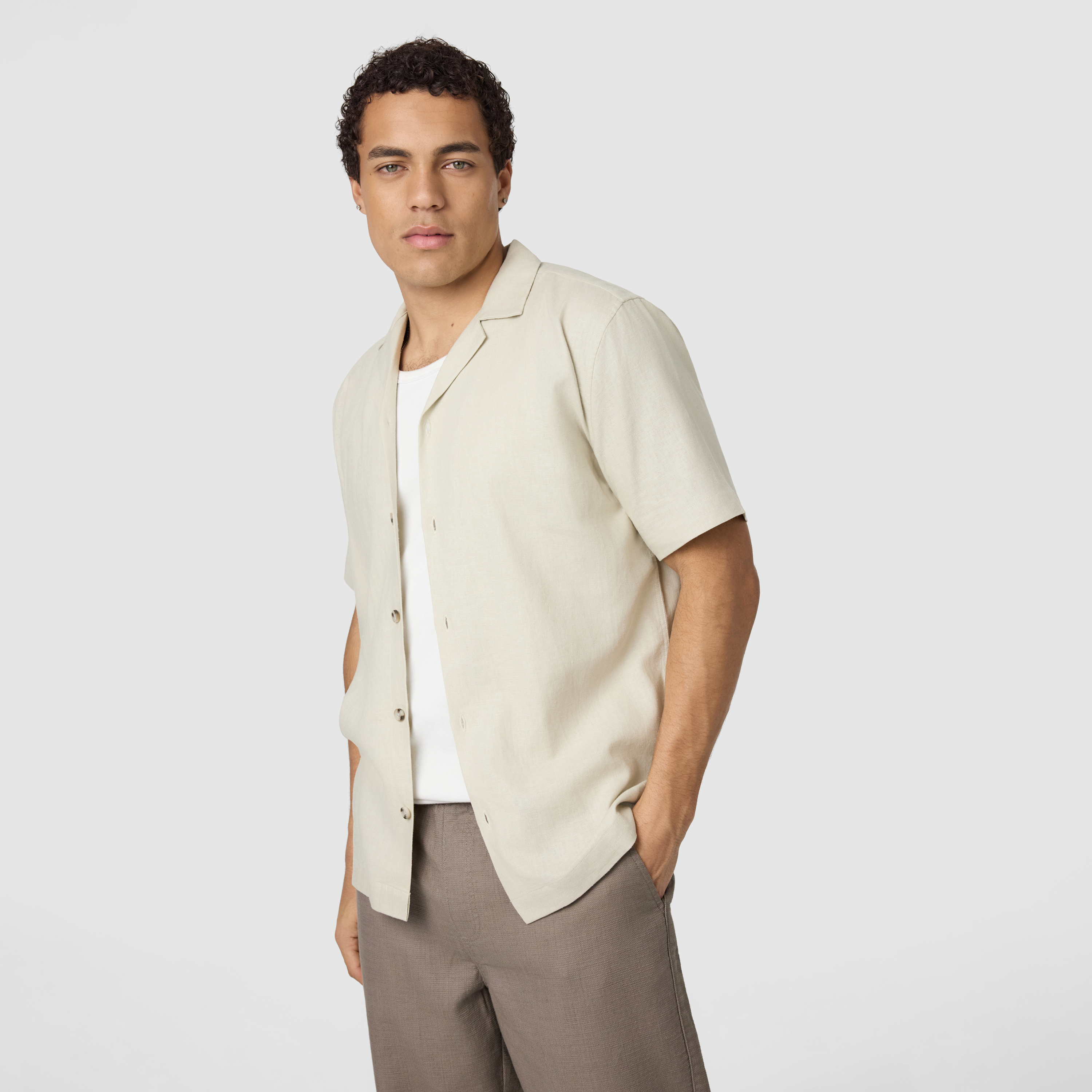 Sand Harbour Linen Blend Short Sleeve Shirt