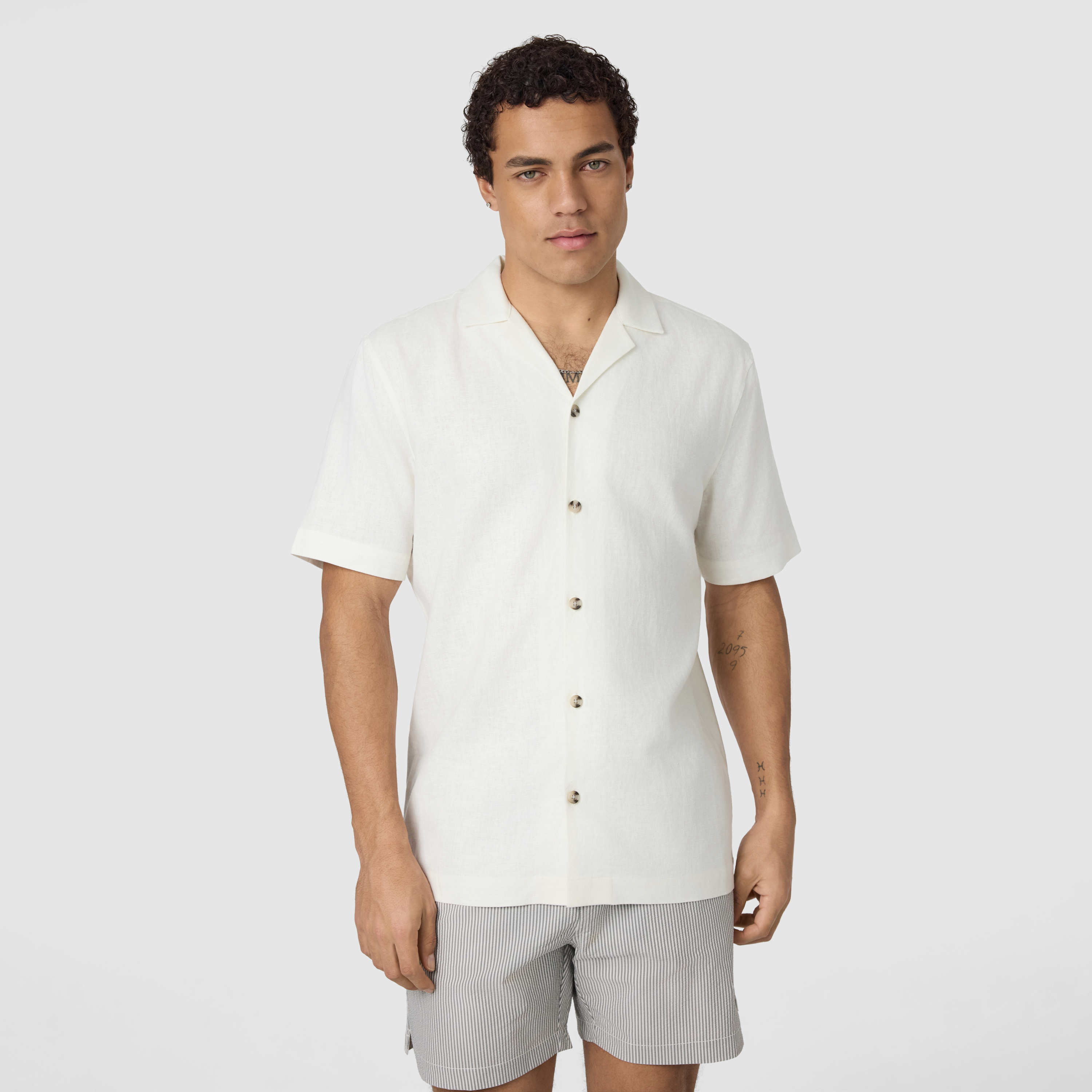 Harbour Linen Blend Short Sleeve Shirt