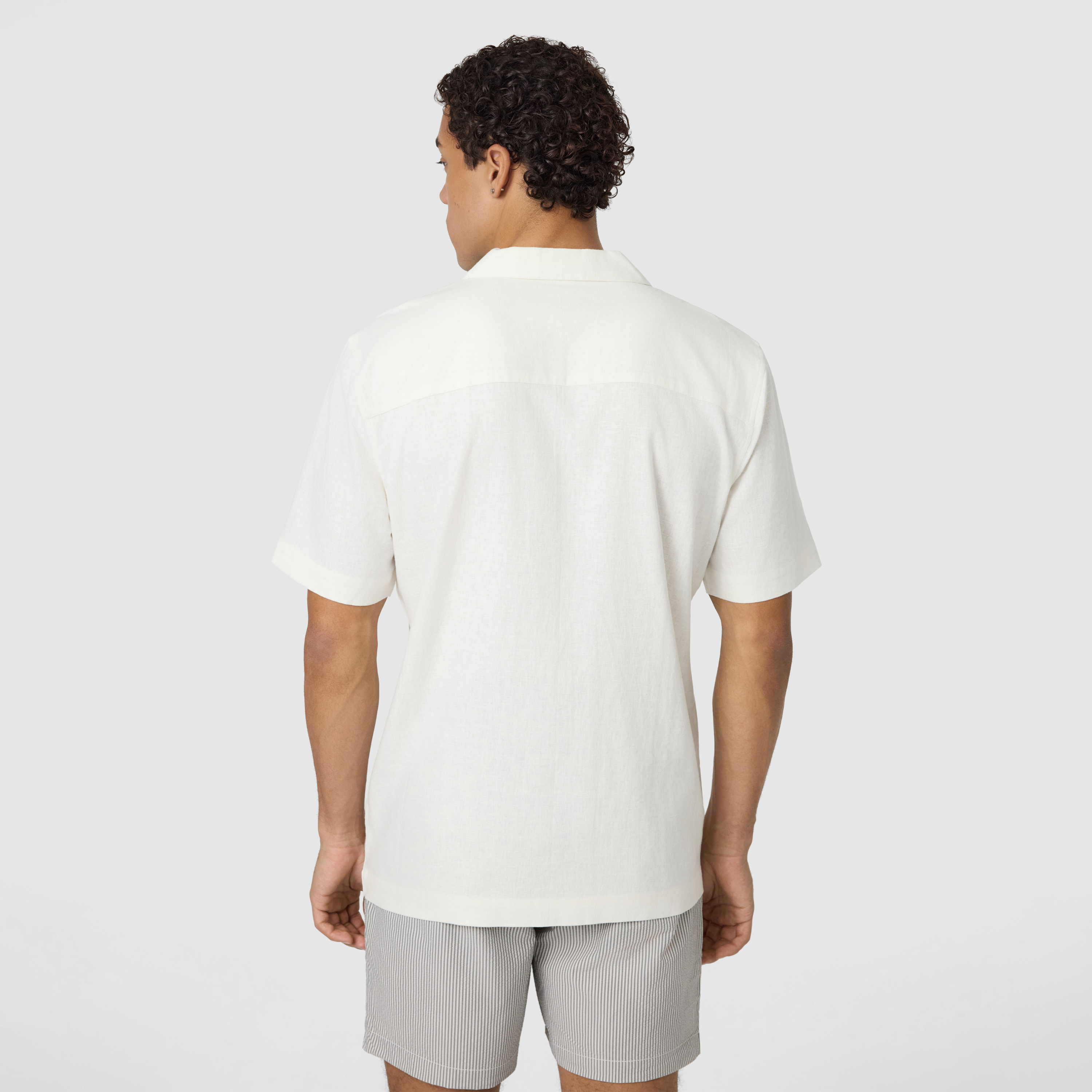 White Harbour Linen Blend Short Sleeve Shirt