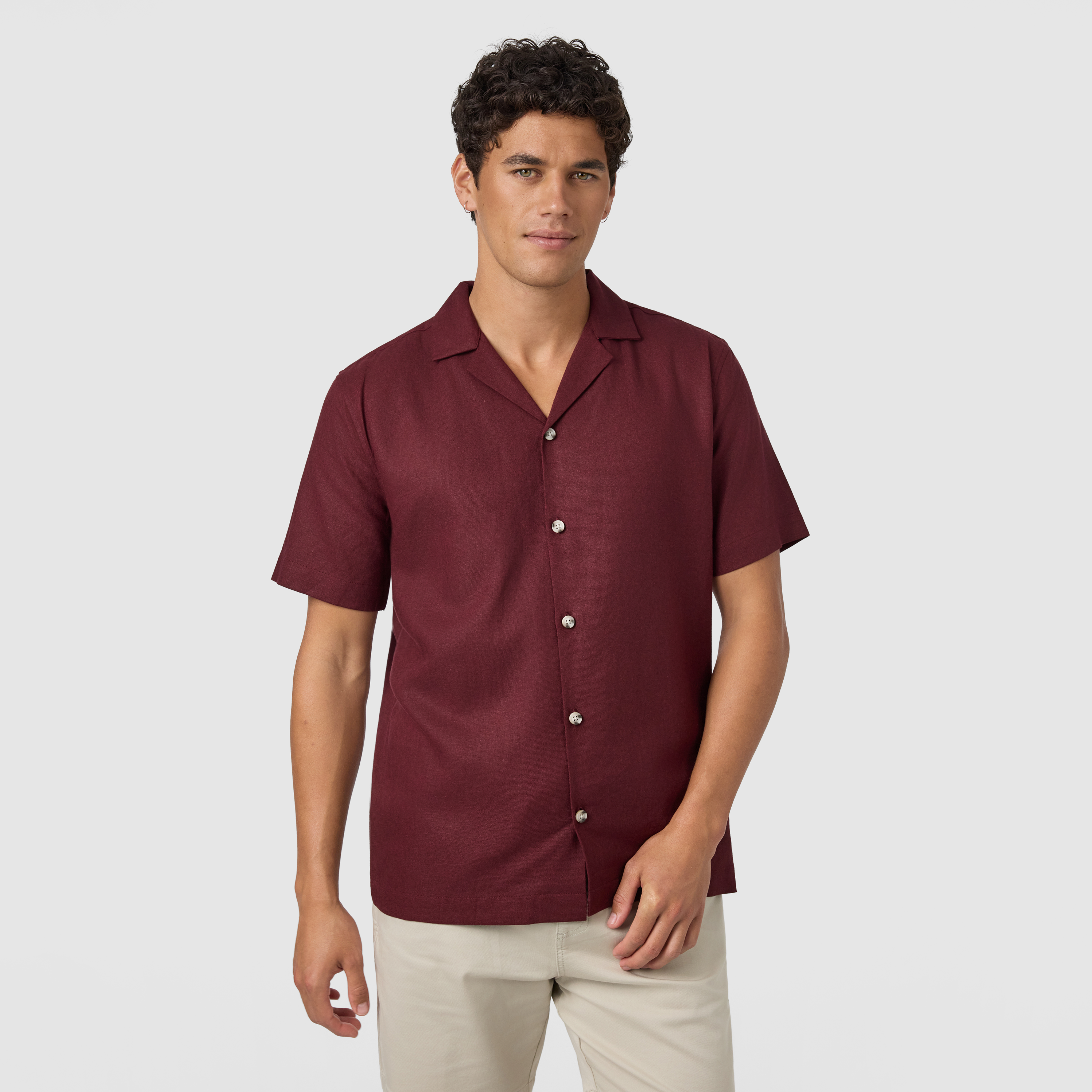 Harbour Linen Blend Short Sleeve Shirt
