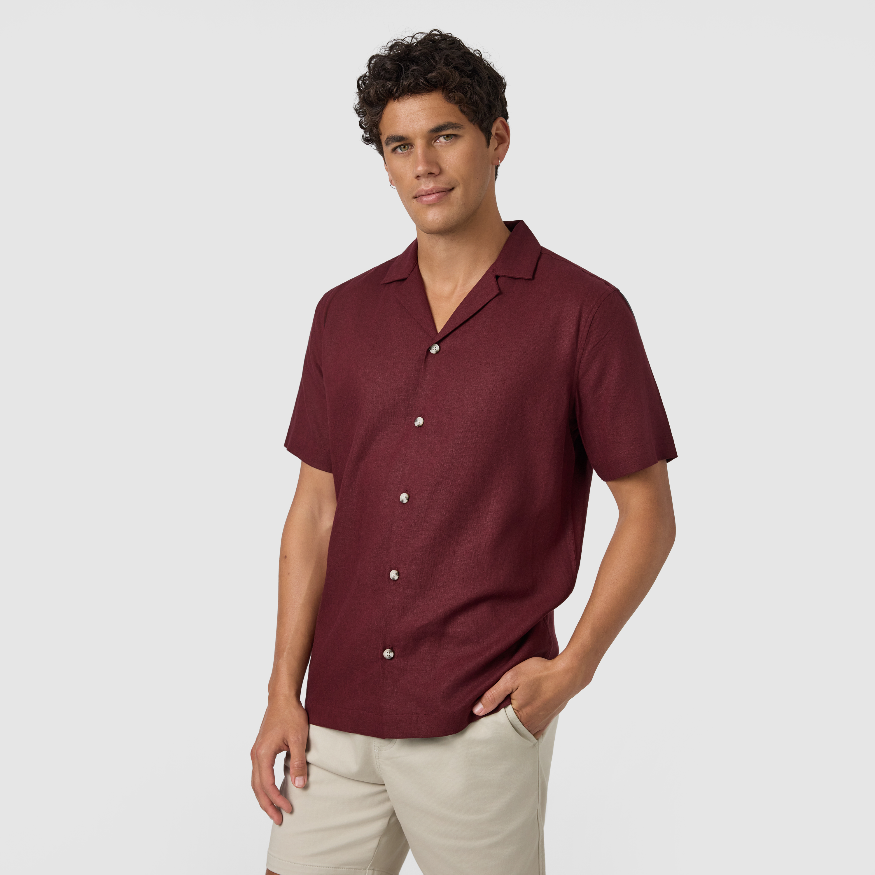 Harbour Linen Blend Short Sleeve Shirt