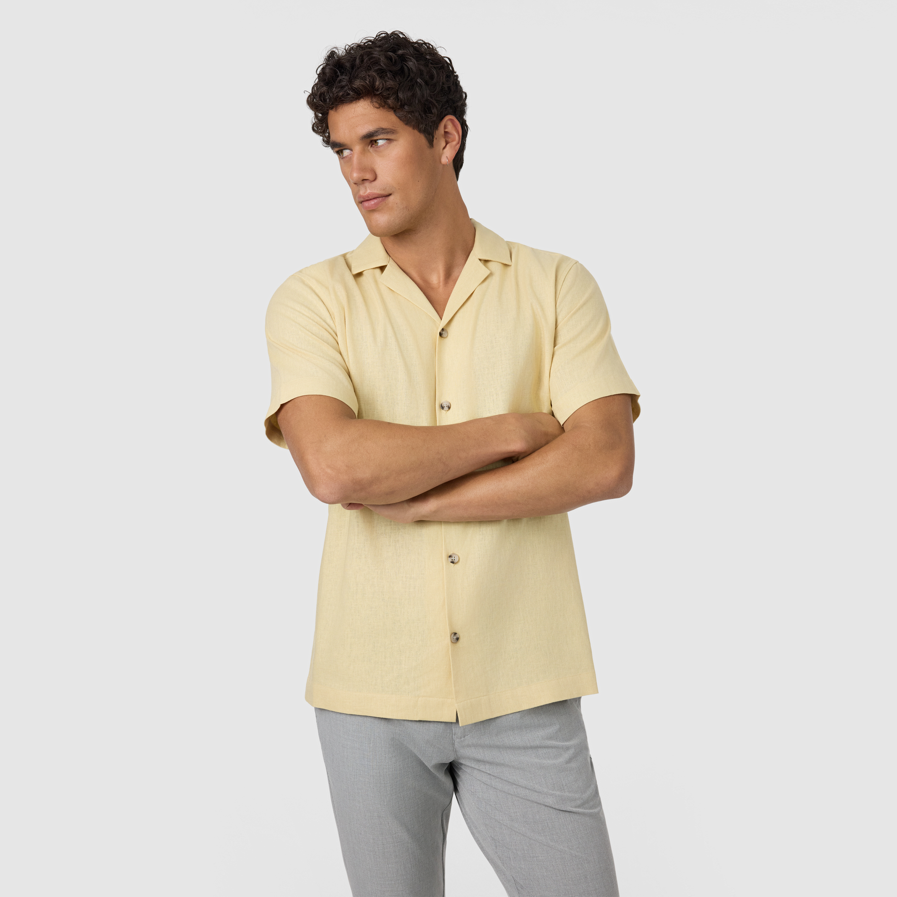 Harbour Linen Blend Short Sleeve Shirt