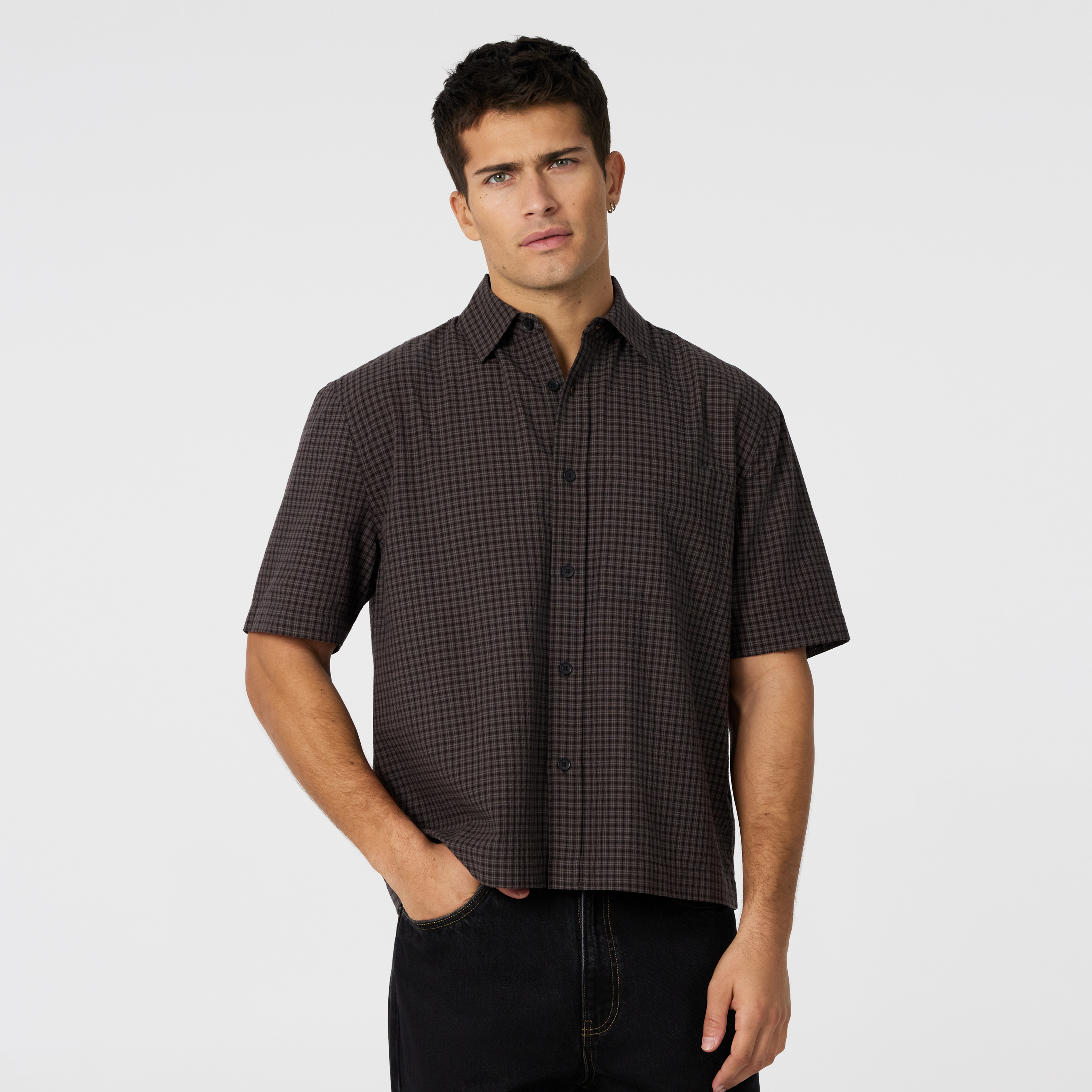 Stanwell Check Boxy Fit Short Sleeve Shirt
