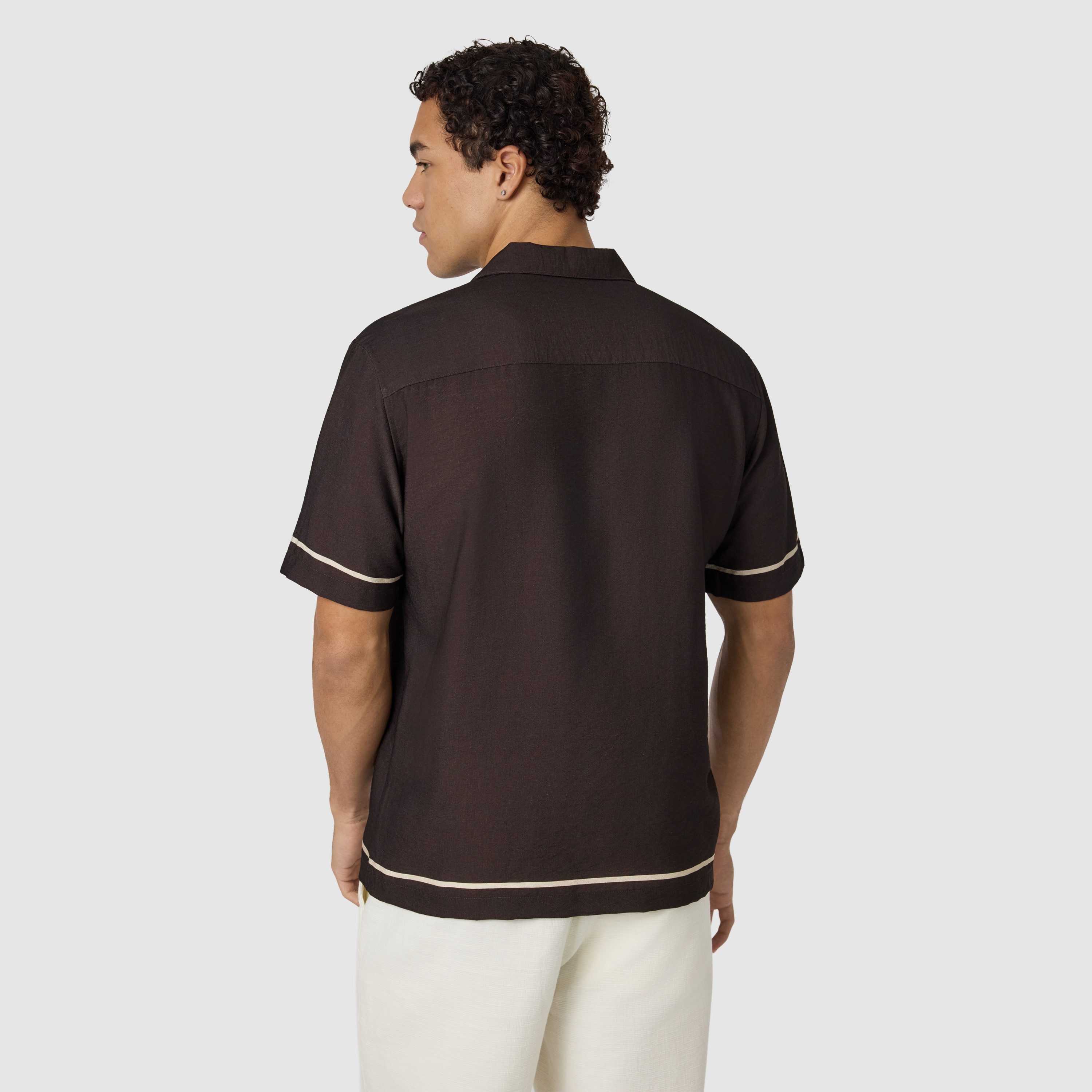 Chocolate Palmway Printed Short Sleeve Shirt