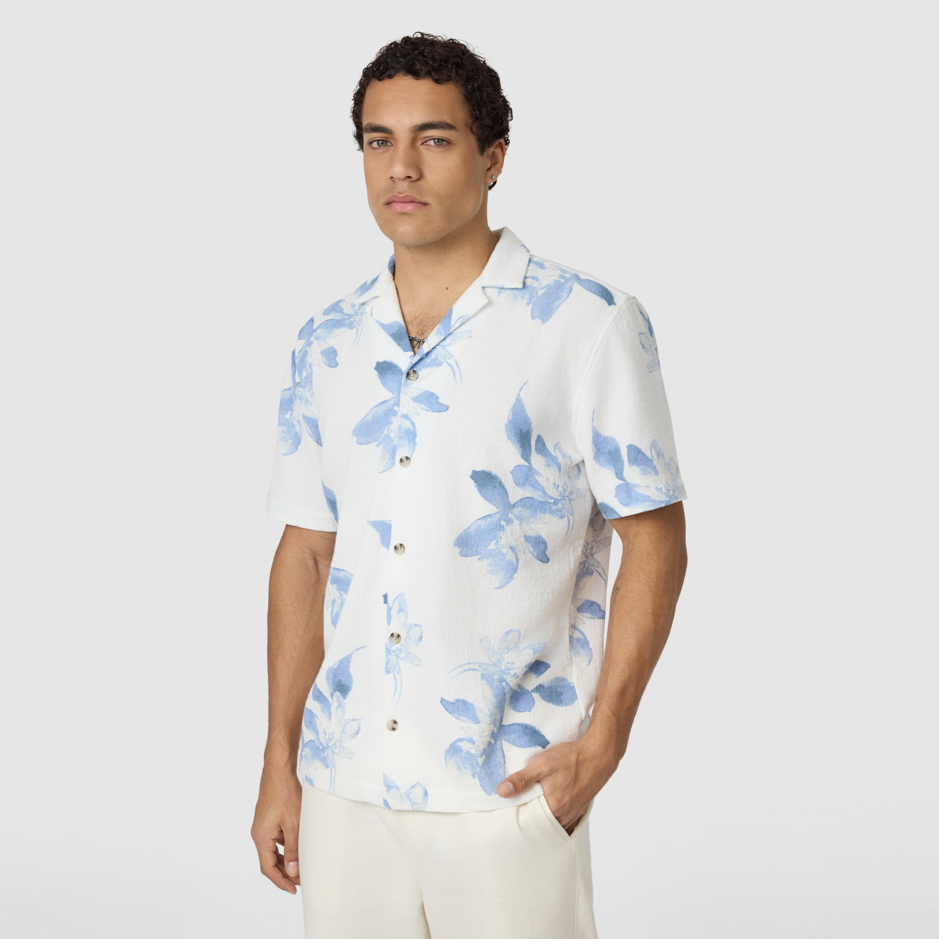 Light Blue Winslow Printed Short Sleeve Shirt