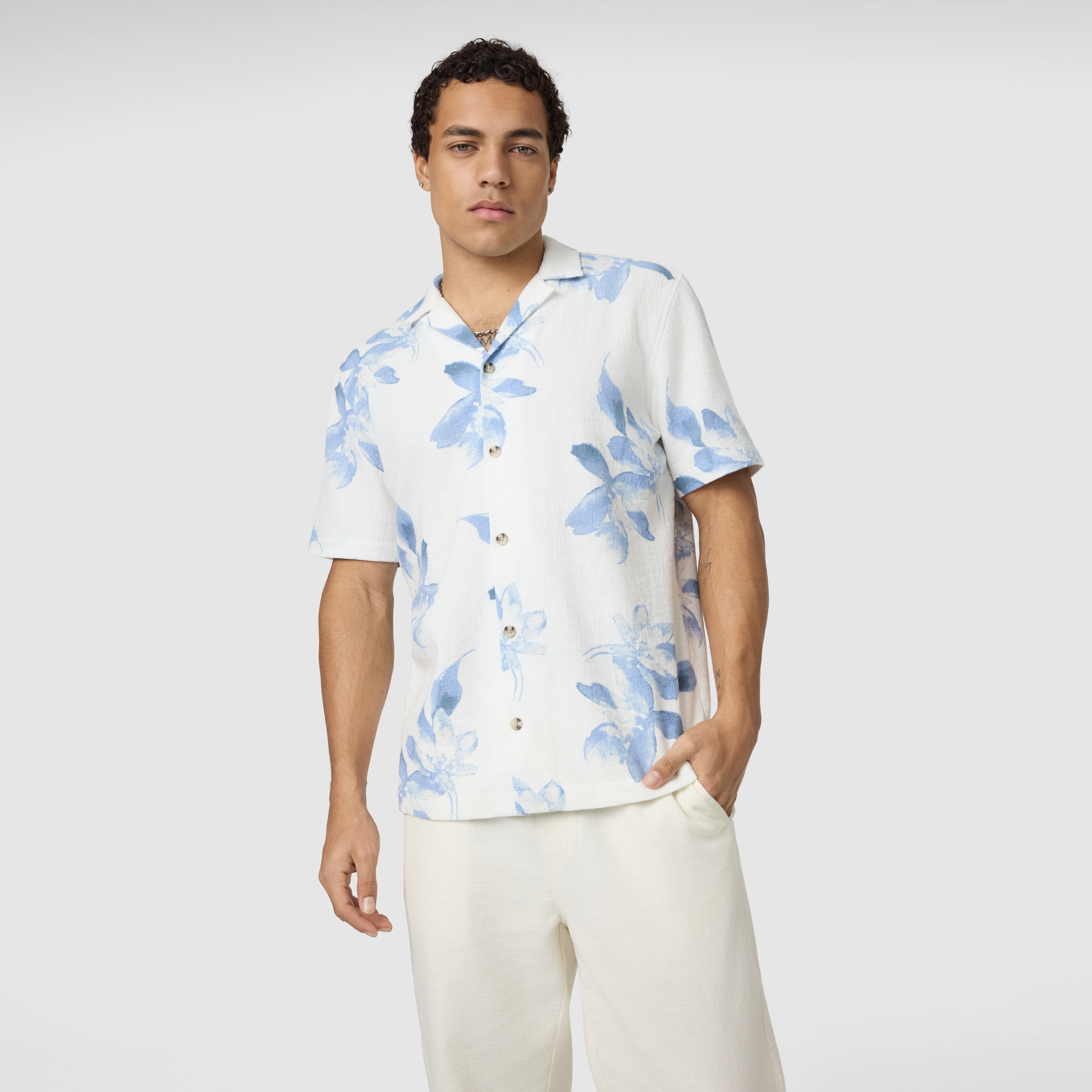 Light Blue Winslow Printed Short Sleeve Shirt