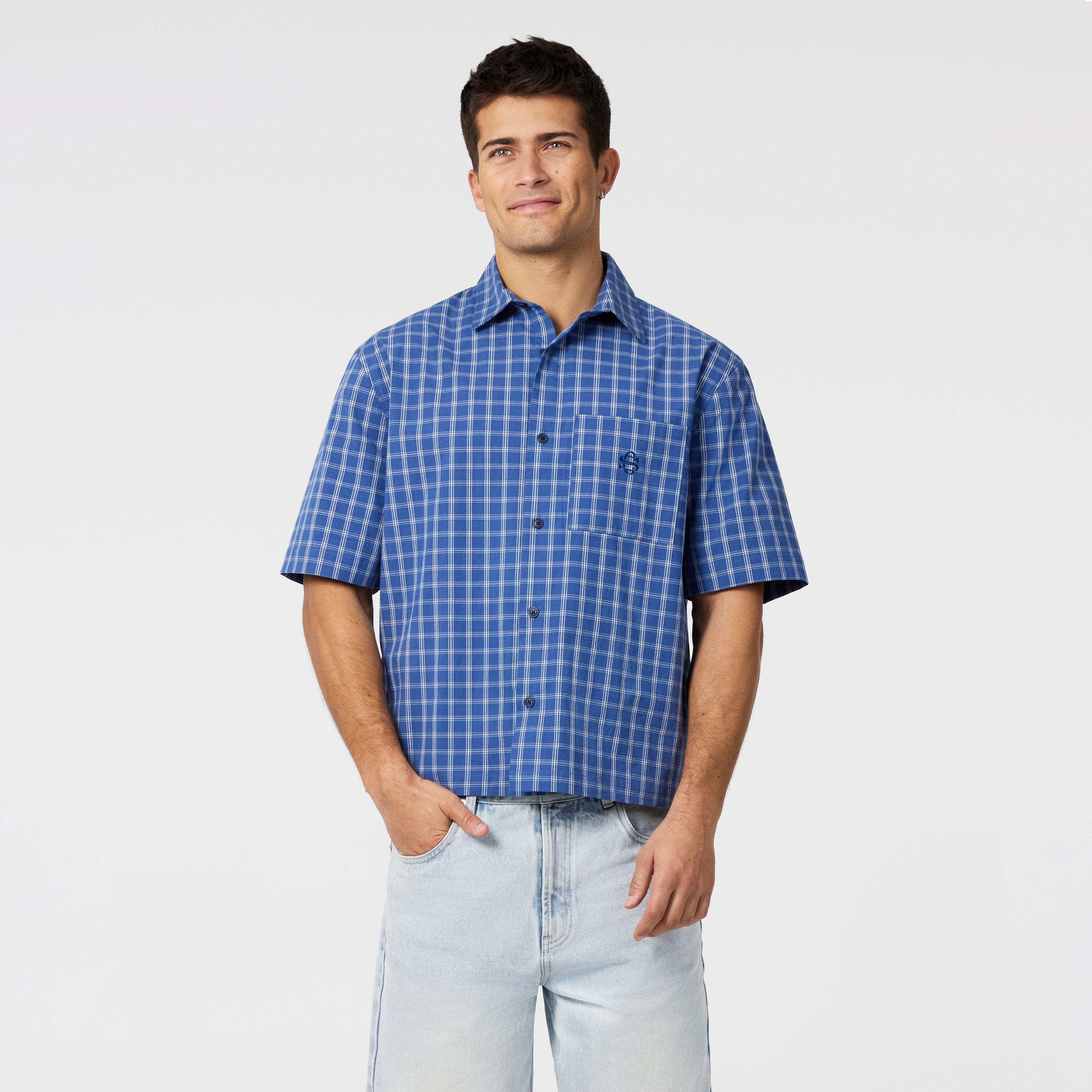 Stride Check Boxy Fit Short Sleeve Shirt