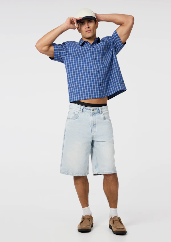 Stride Check Boxy Fit Short Sleeve Shirt