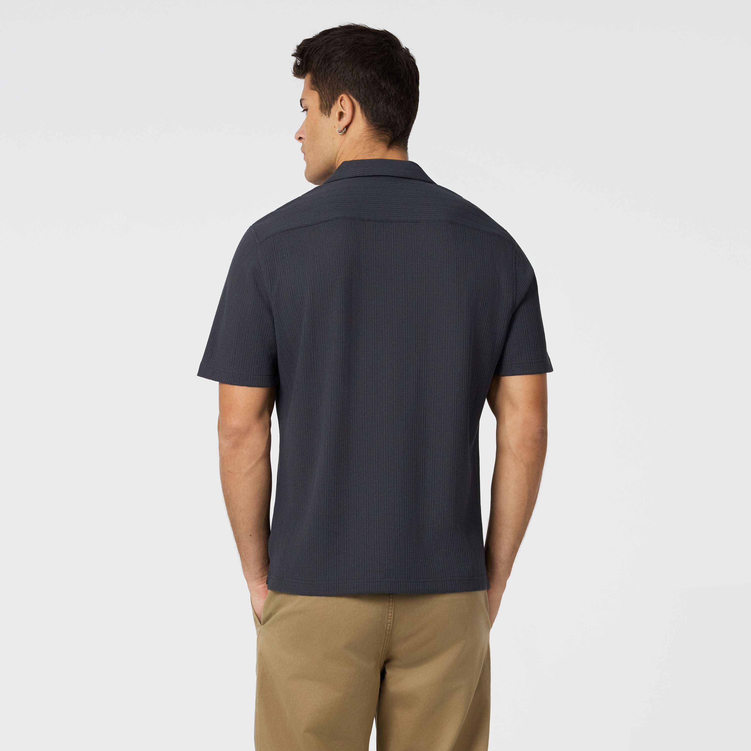 Charcoal Adler Textured Short Sleeve Shirt