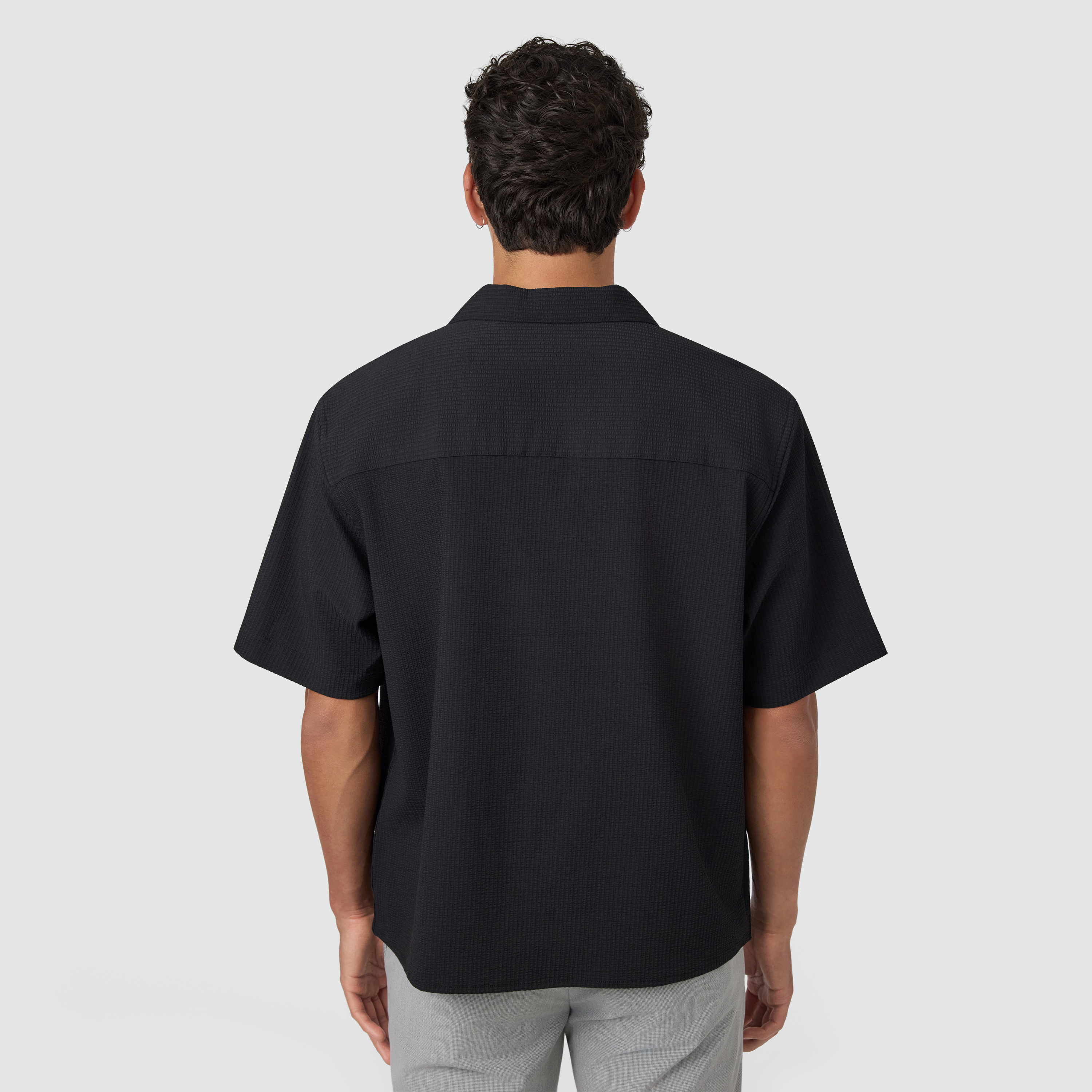 Black Langley Boxy Fit Short Sleeve Shirt