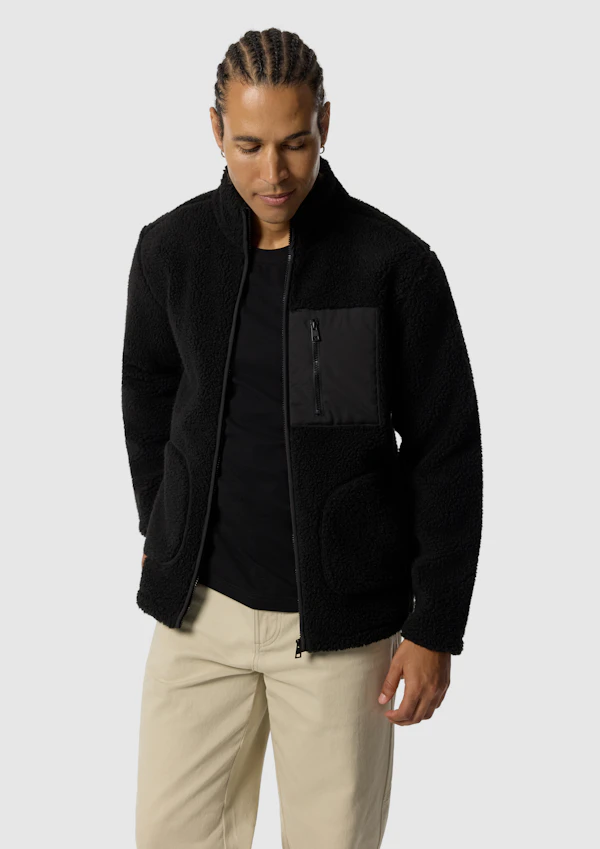 Black Teddy Zip Through Sweat