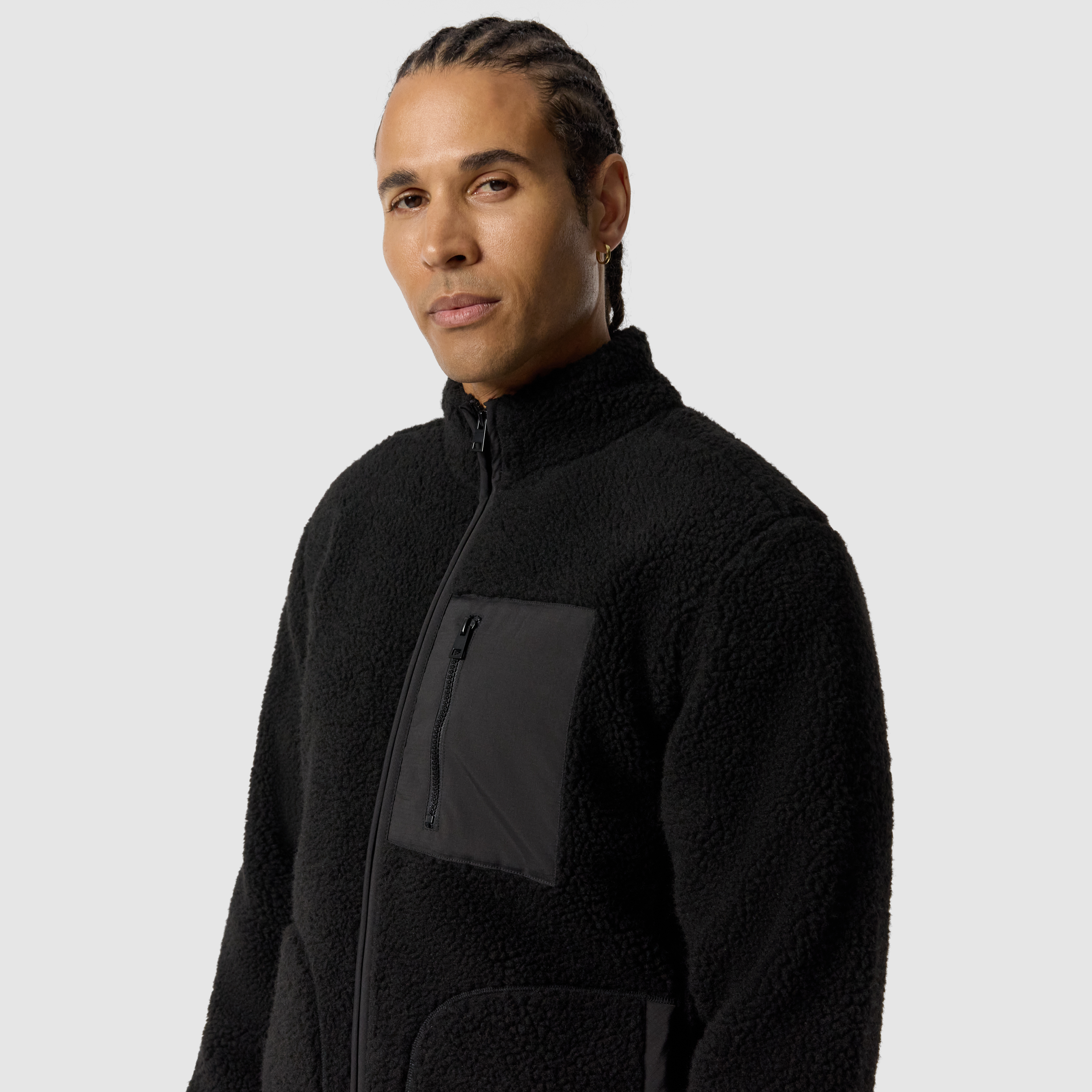 Black Teddy Zip Through Sweat