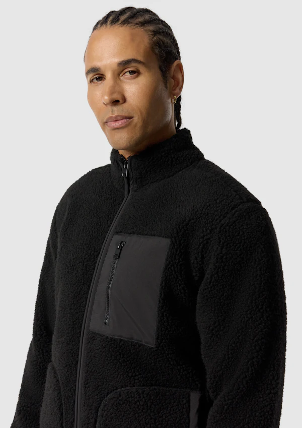 Black Teddy Zip Through Sweat