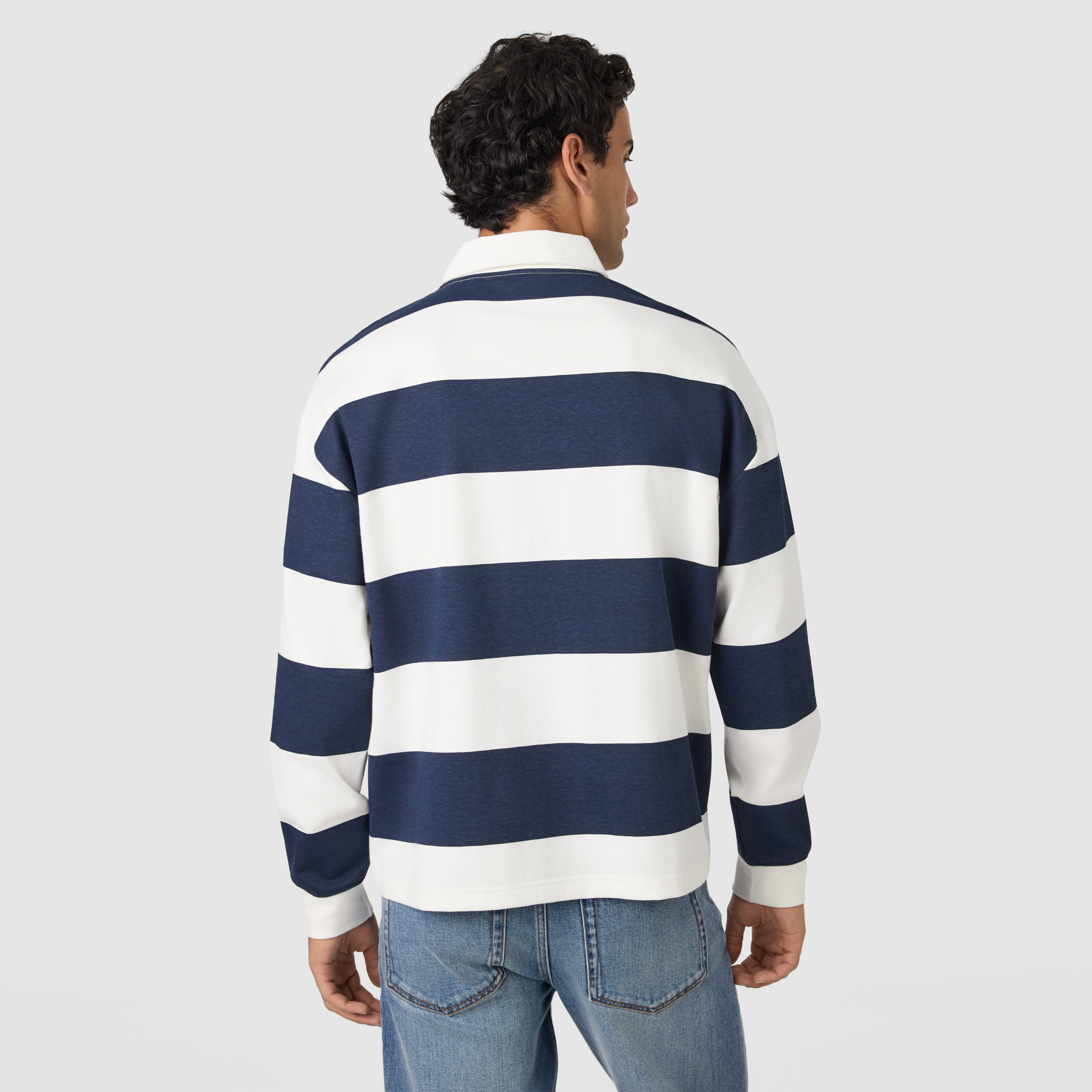 Navy Marler Boxy Rugby Polo