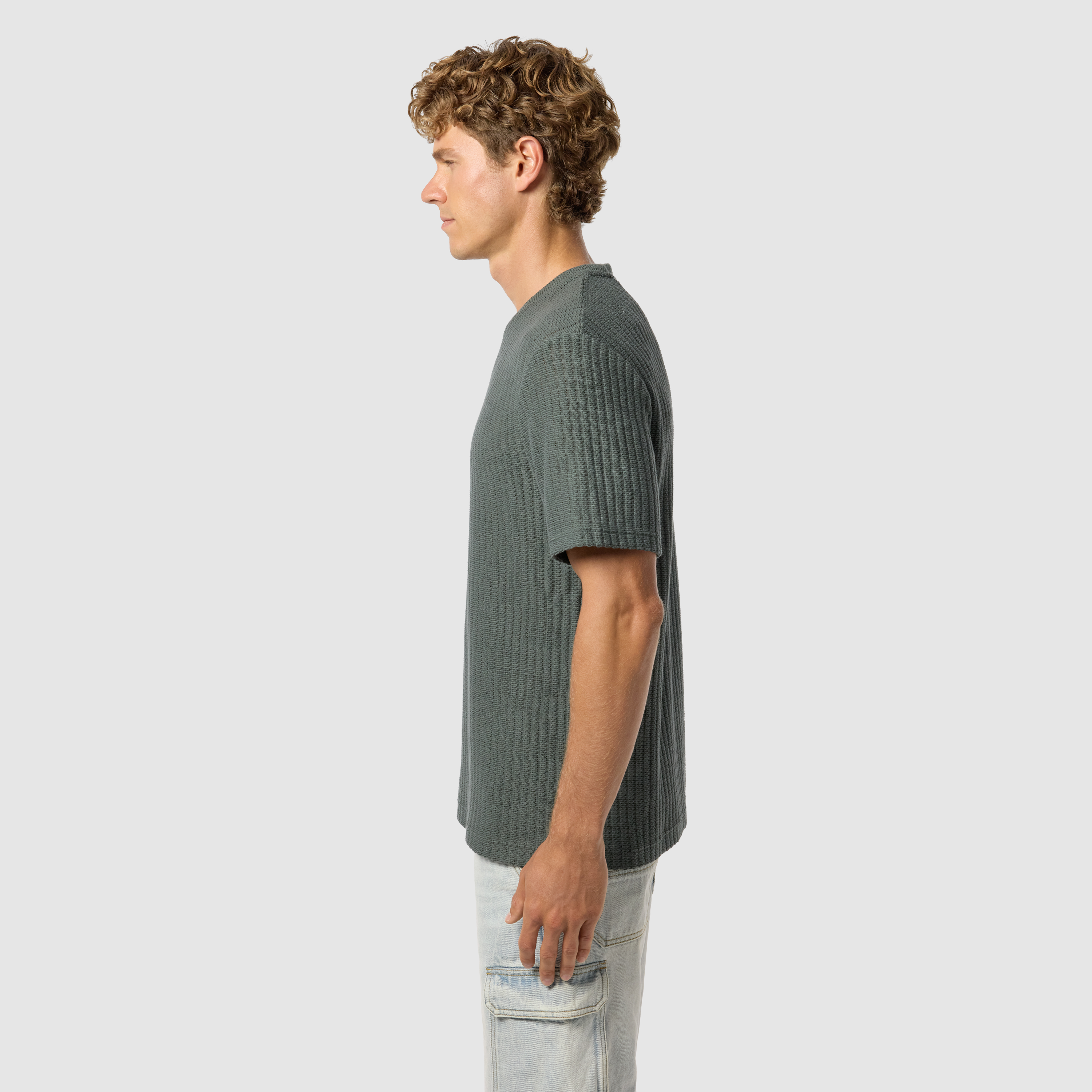 Military Green Cadiz Relaxed Crew Neck Tee