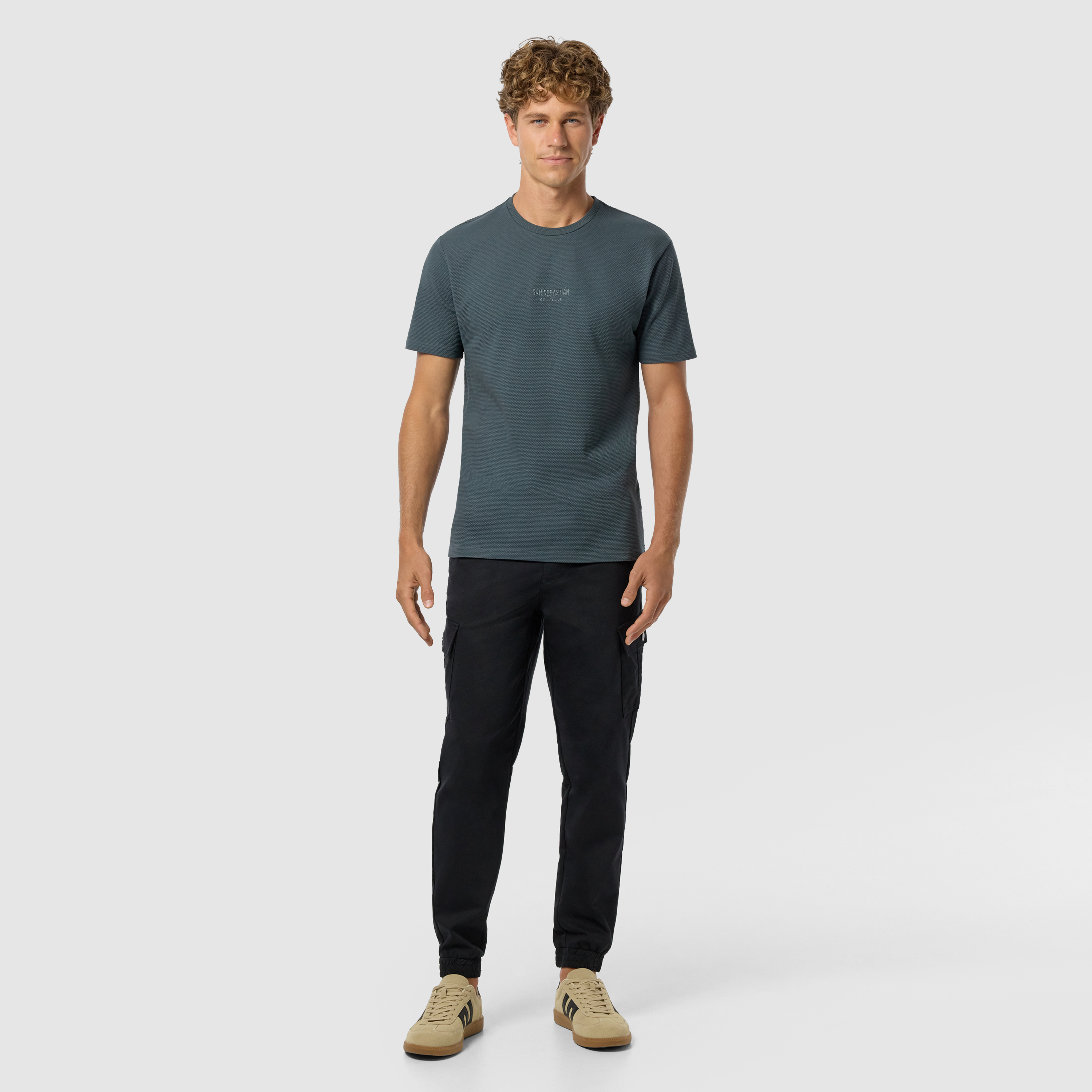 Petrol Blue Sebastian Graphic Crew Neck Tee