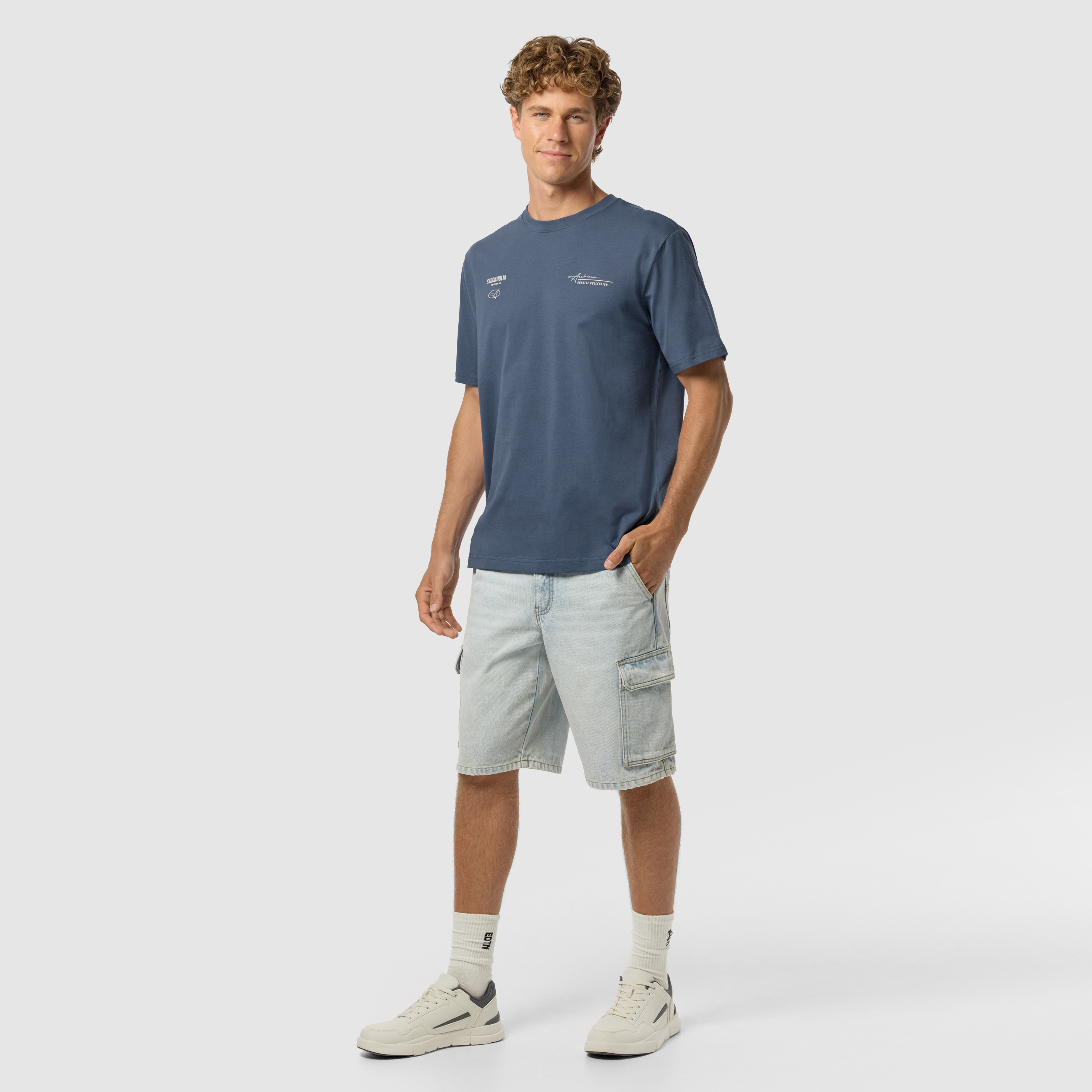 Blue Sven Graphic Relaxed Crew Neck Tee