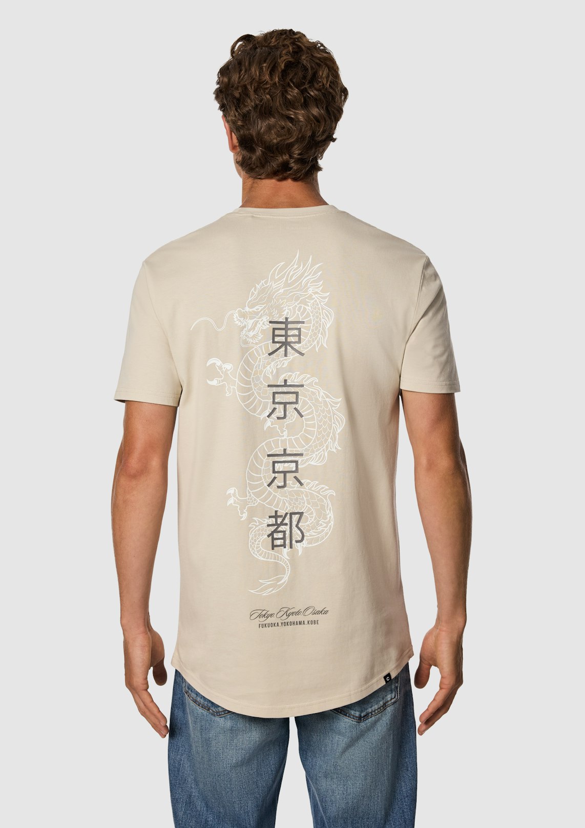 Dragon Graphic Longline Crew Neck Tee