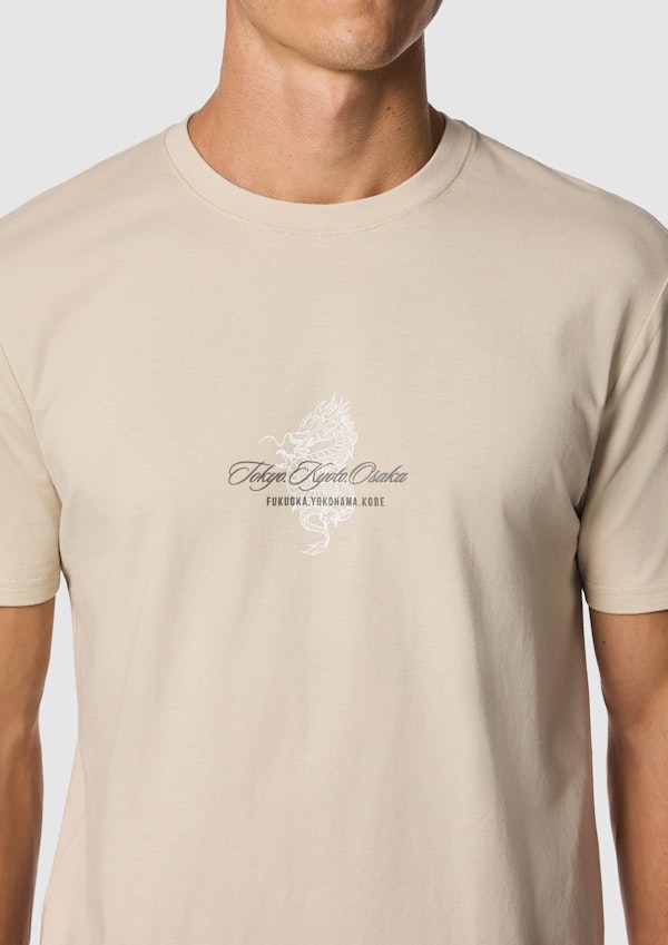 Dragon Graphic Longline Crew Neck Tee