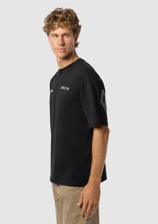 Black Prospect Graphic Boxy Crew Neck Tee