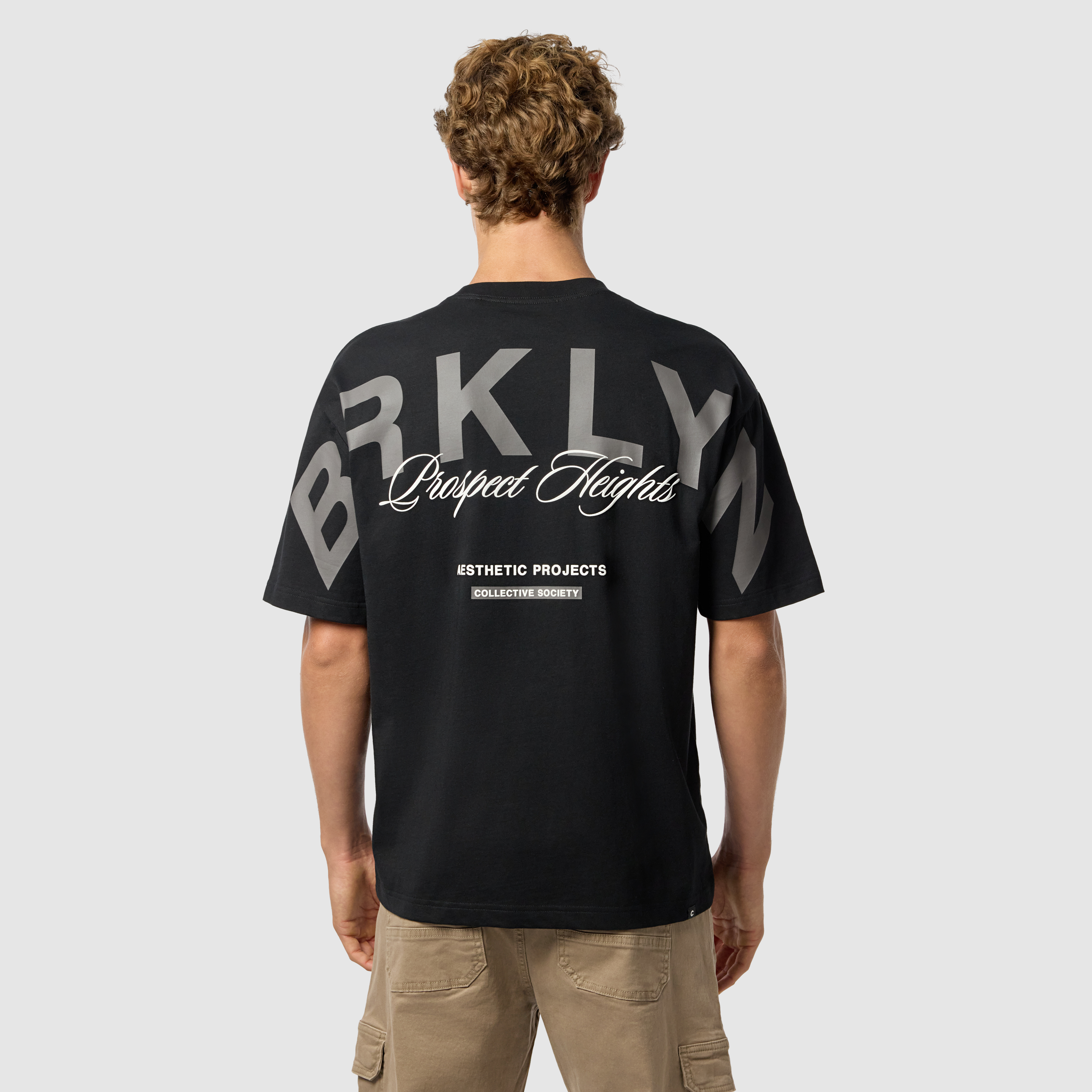 Black Prospect Graphic Boxy Crew Neck Tee
