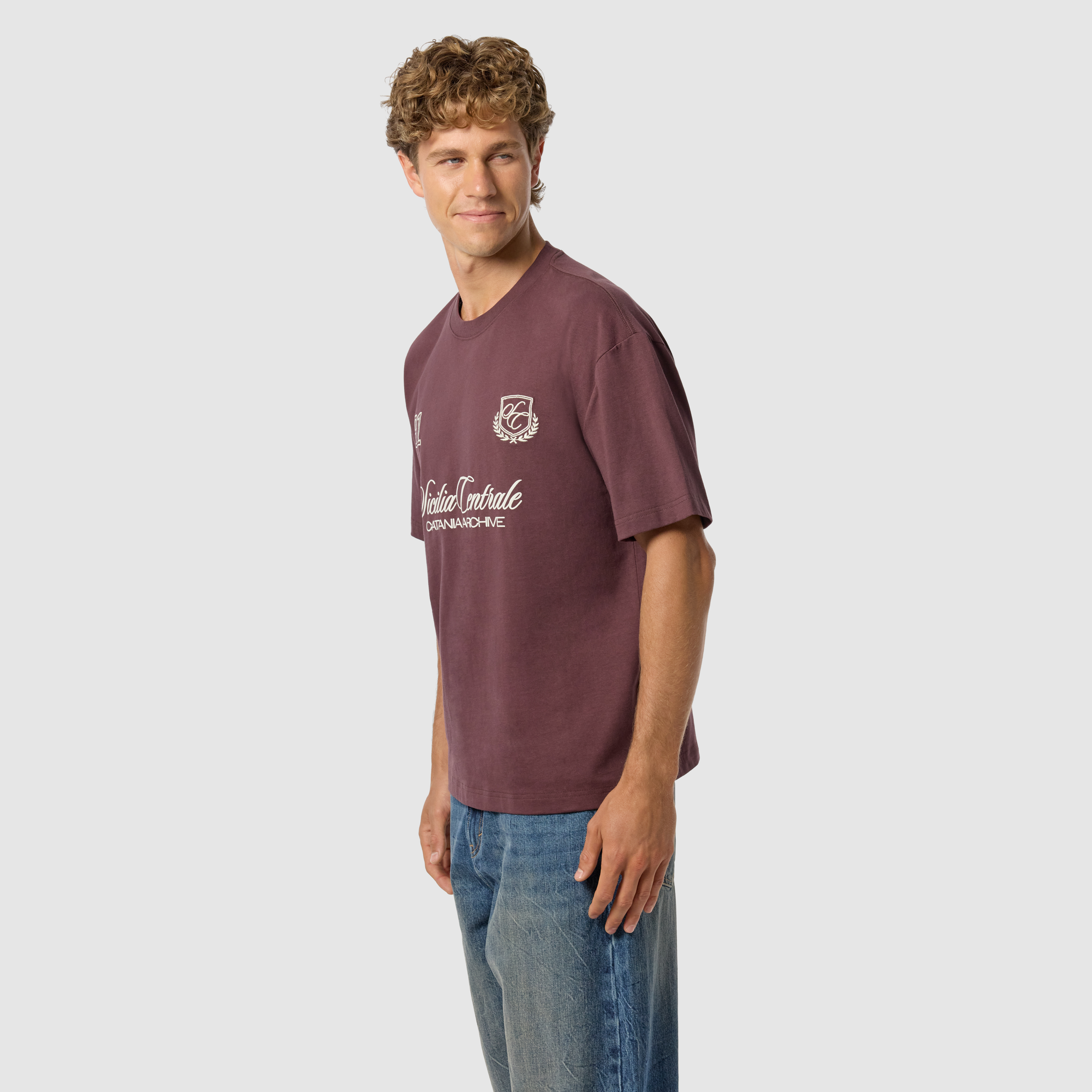 Wine Amsterdam Graphic Boxy Crew Neck Tee
