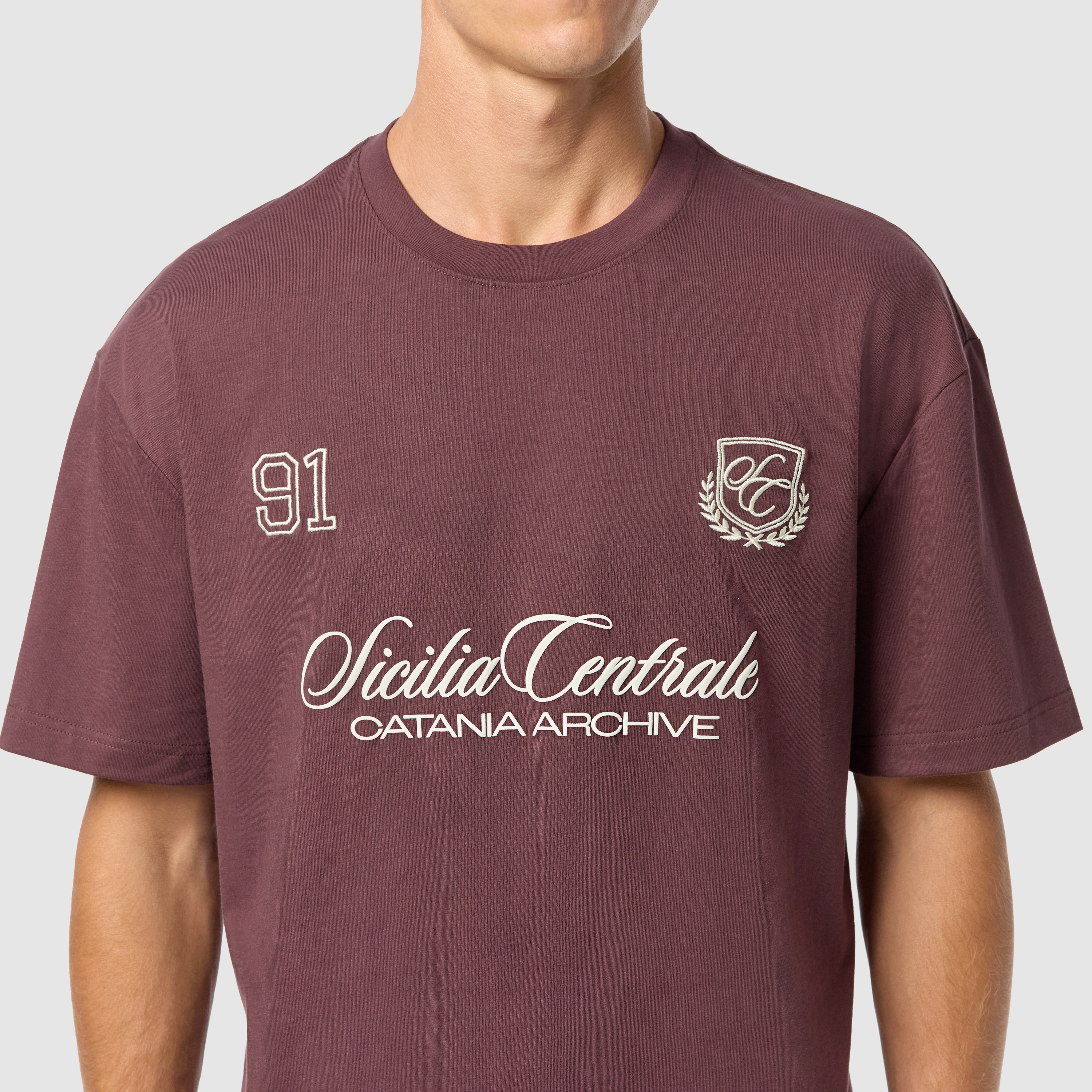 Wine Amsterdam Graphic Boxy Crew Neck Tee