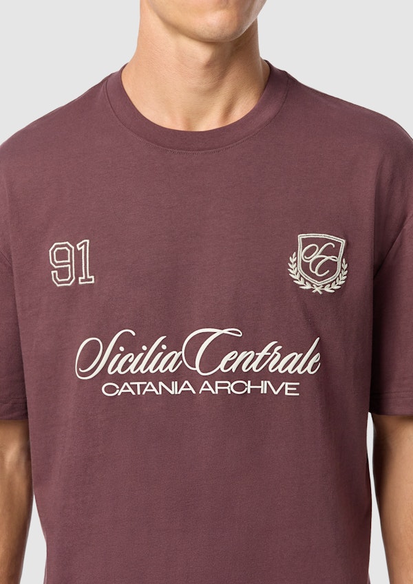 Wine Amsterdam Graphic Boxy Crew Neck Tee