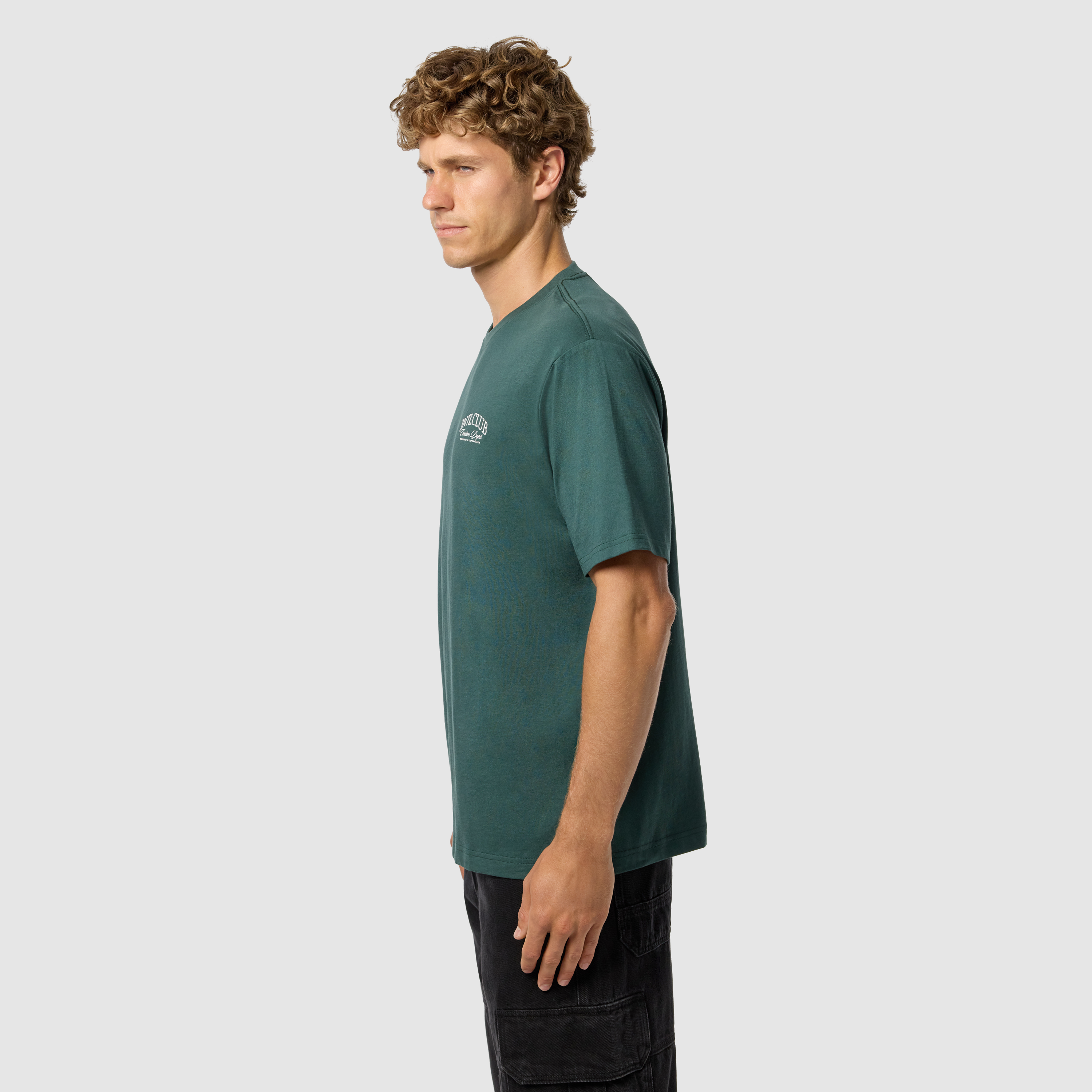 Dark Green Club Graphic Relaxed Crew Neck Tee