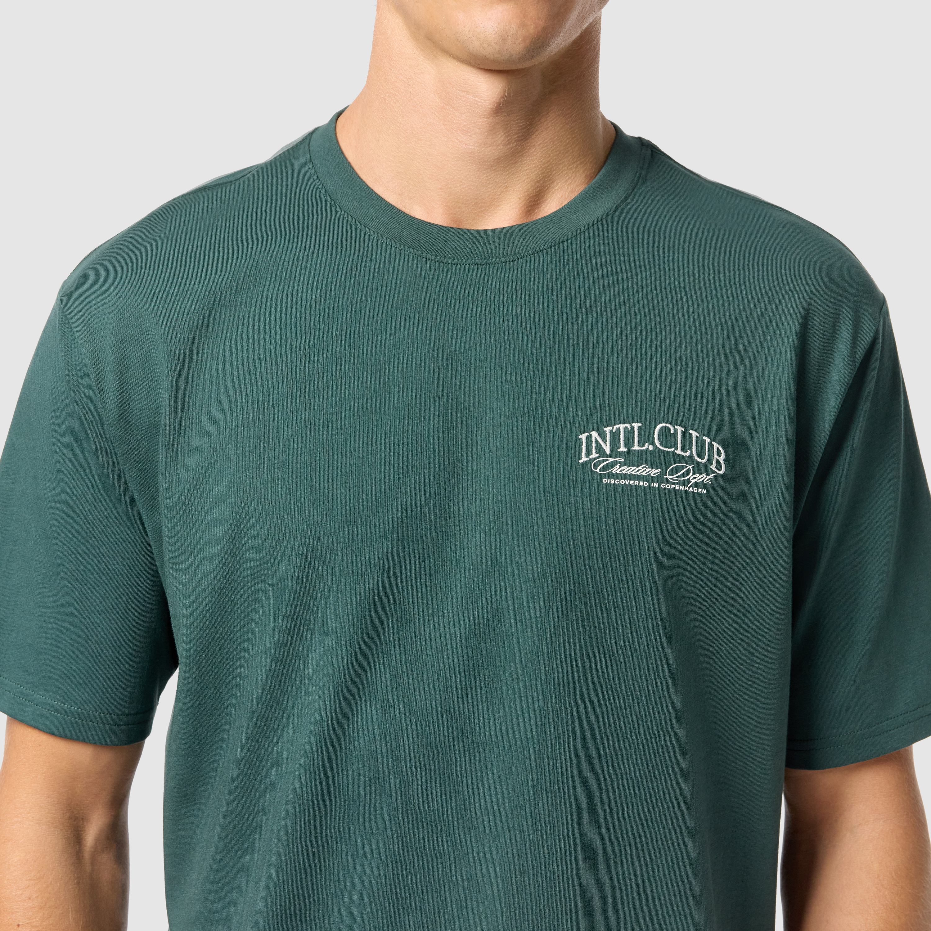 Dark Green Club Graphic Relaxed Crew Neck Tee