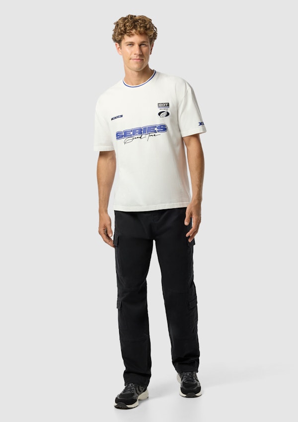Off White Turbo Graphic Boxy Crew Neck Tee