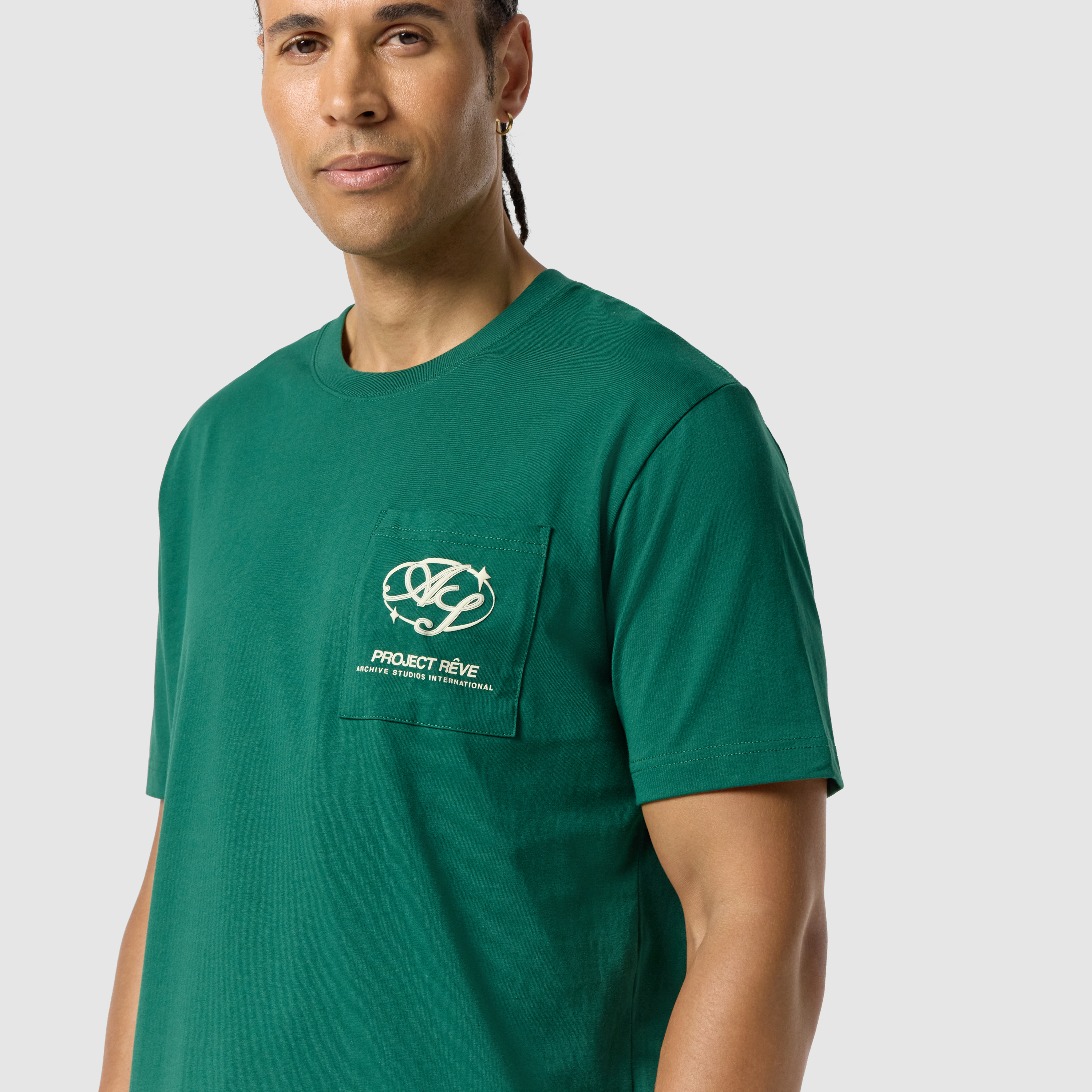 Green Archive Graphic Relaxed Crew Neck Tee