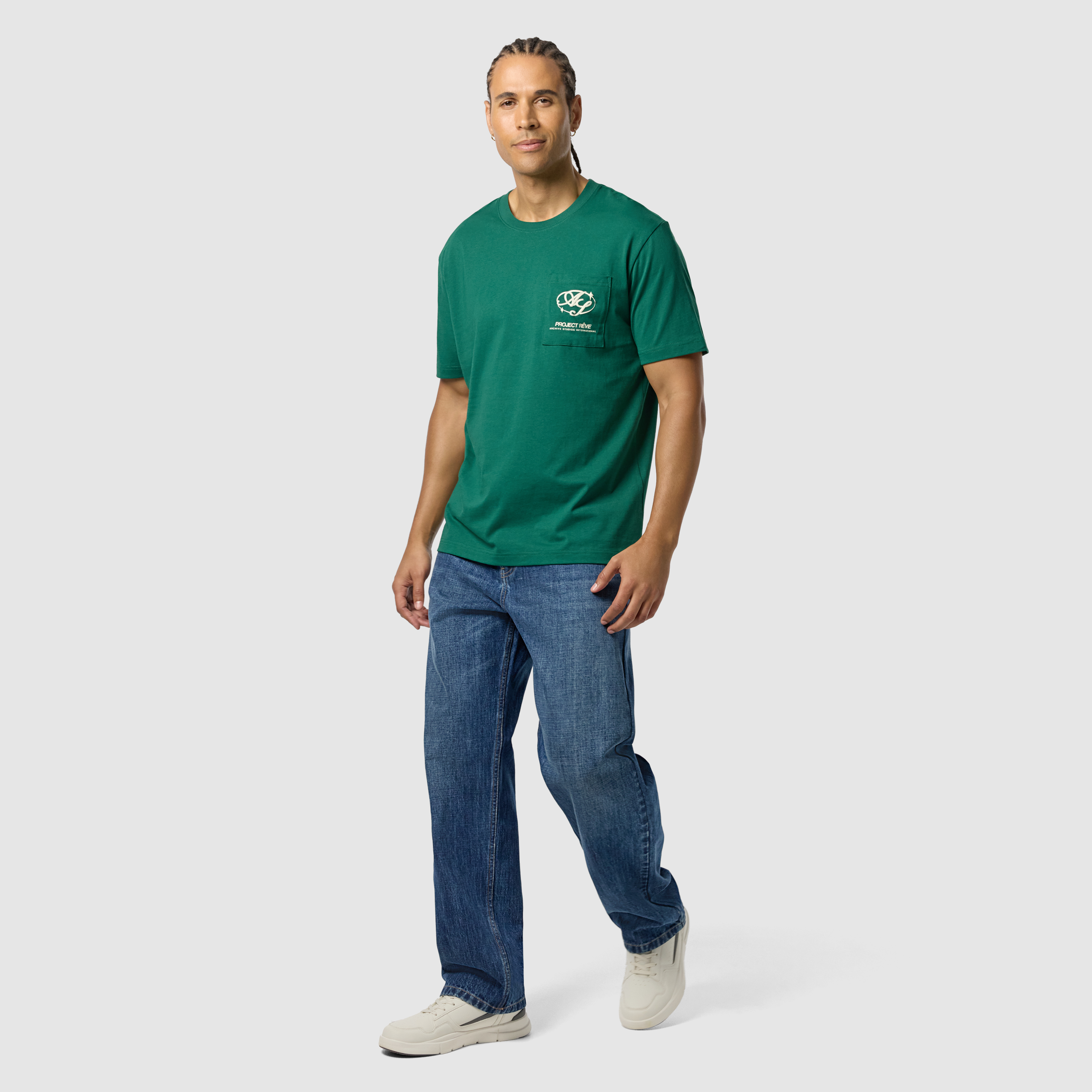 Green Archive Graphic Relaxed Crew Neck Tee