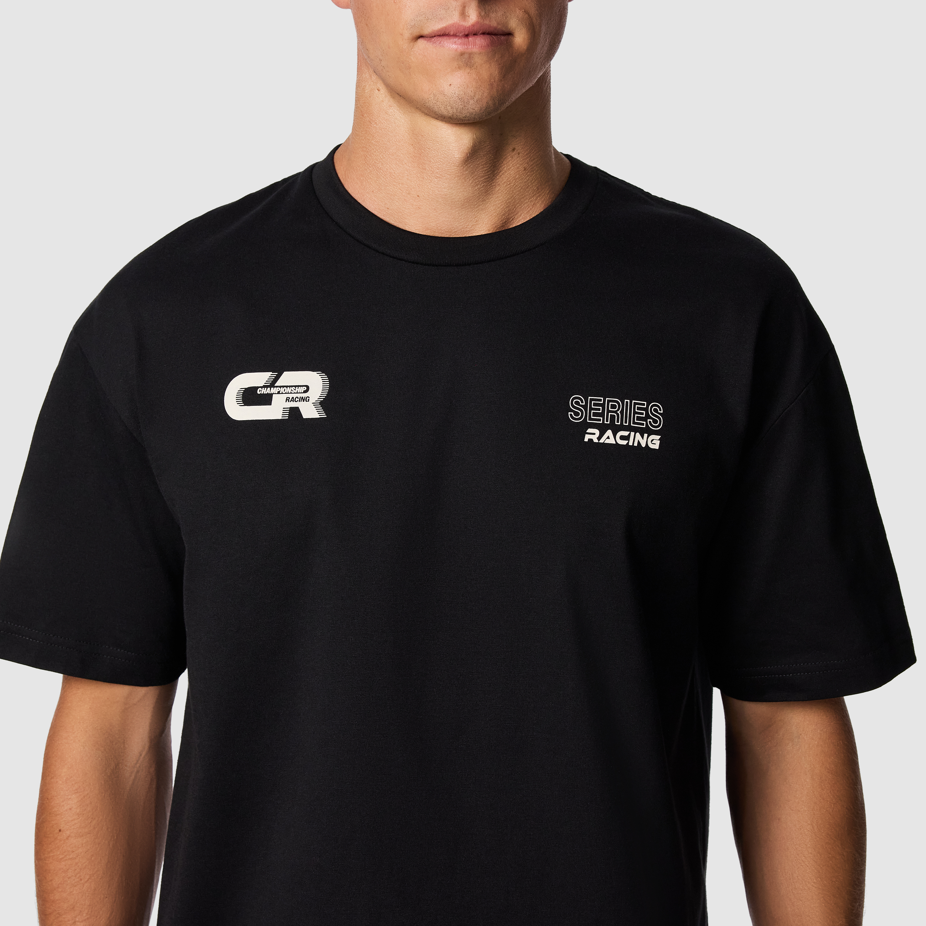 Black Motor Graphic Boxy Crew Neck Tee