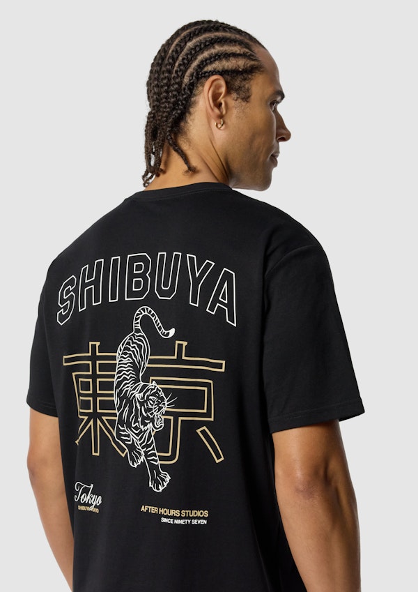 Black Shibuya Relaxed Crew Tee