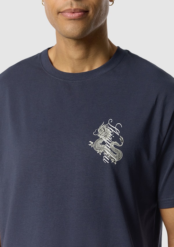 Steel Blue Shinjuku Relaxed Crew Tee
