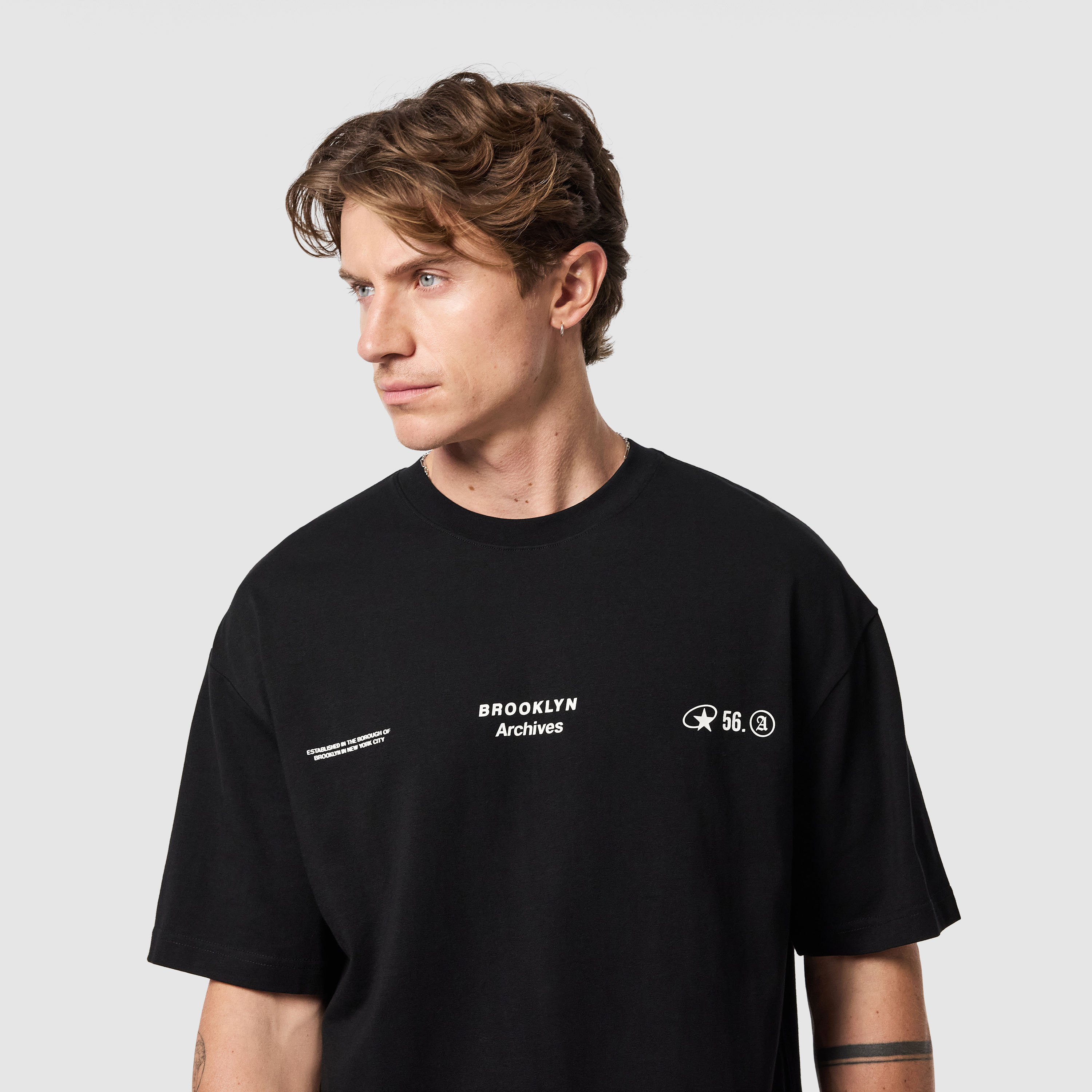 Black Ny Boxy Crew Neck Tee