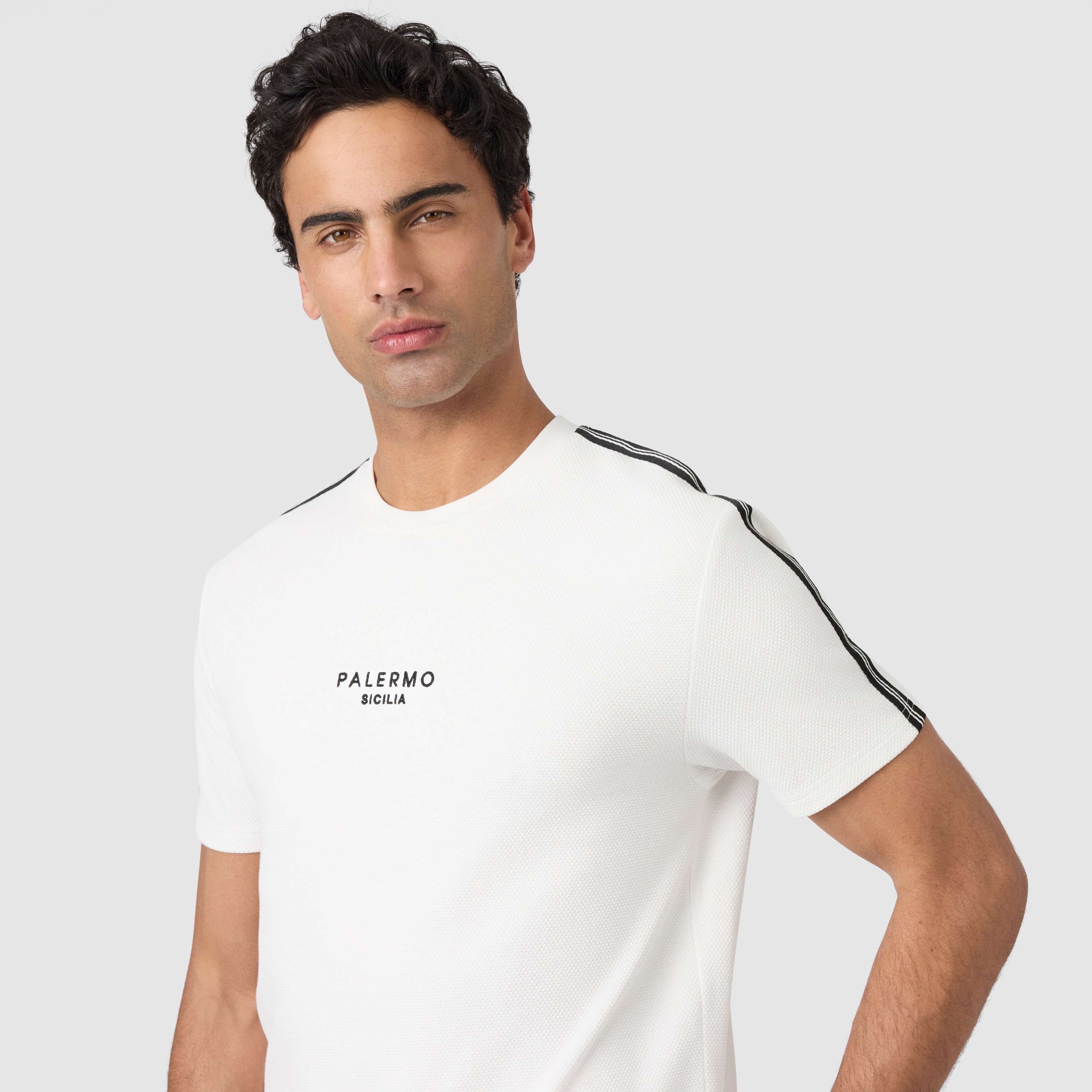 White Sicilia Crew Neck Tee