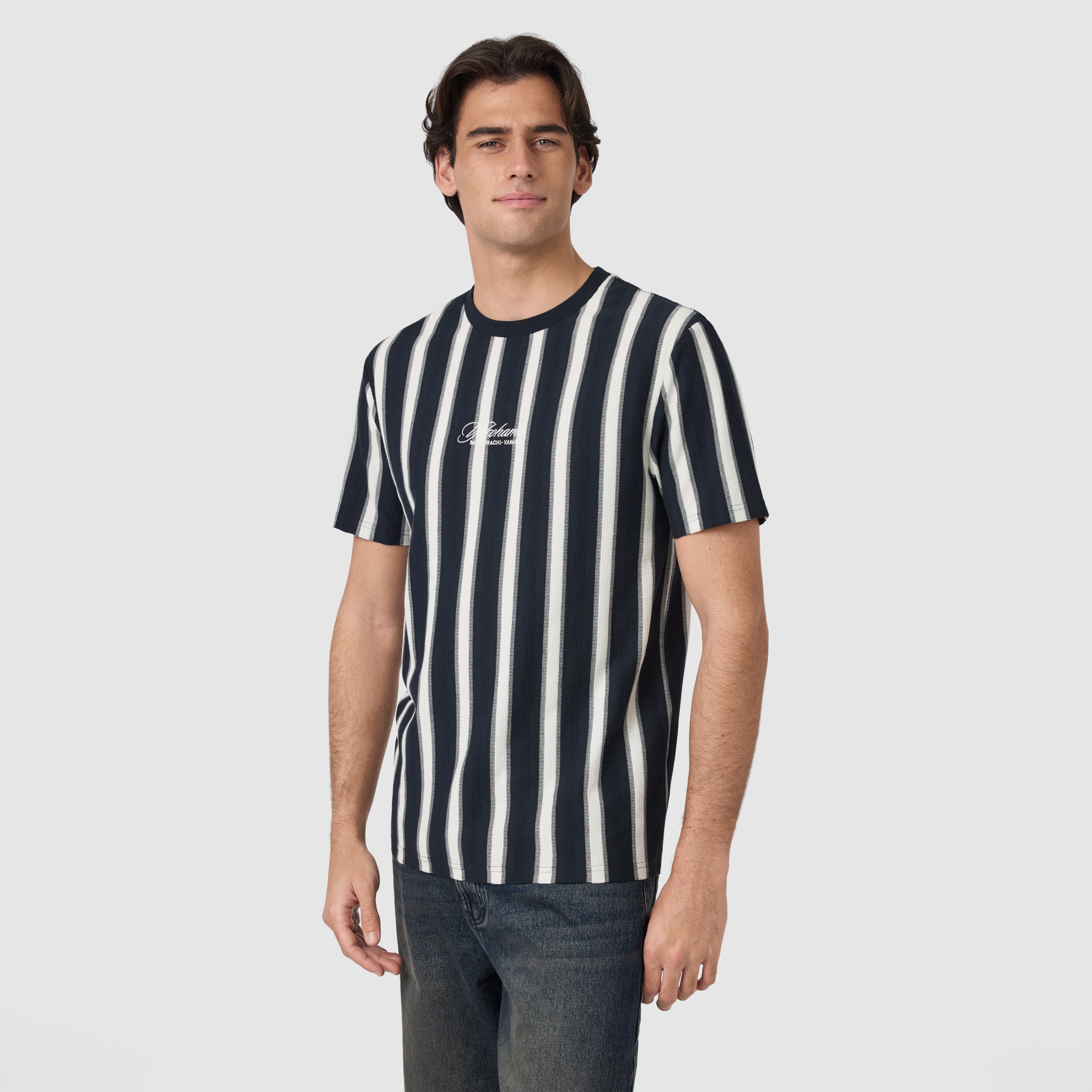 Ink Navy Rook Stripe Crew Neck Tee