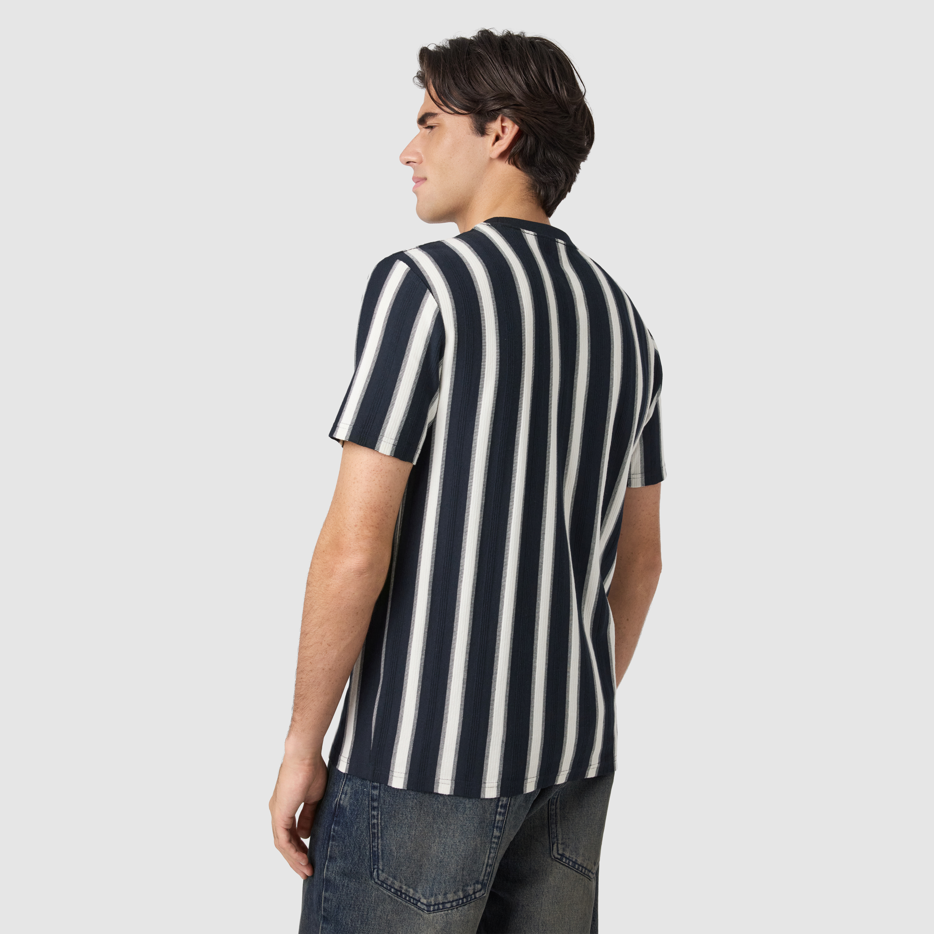 Ink Navy Rook Stripe Crew Neck Tee
