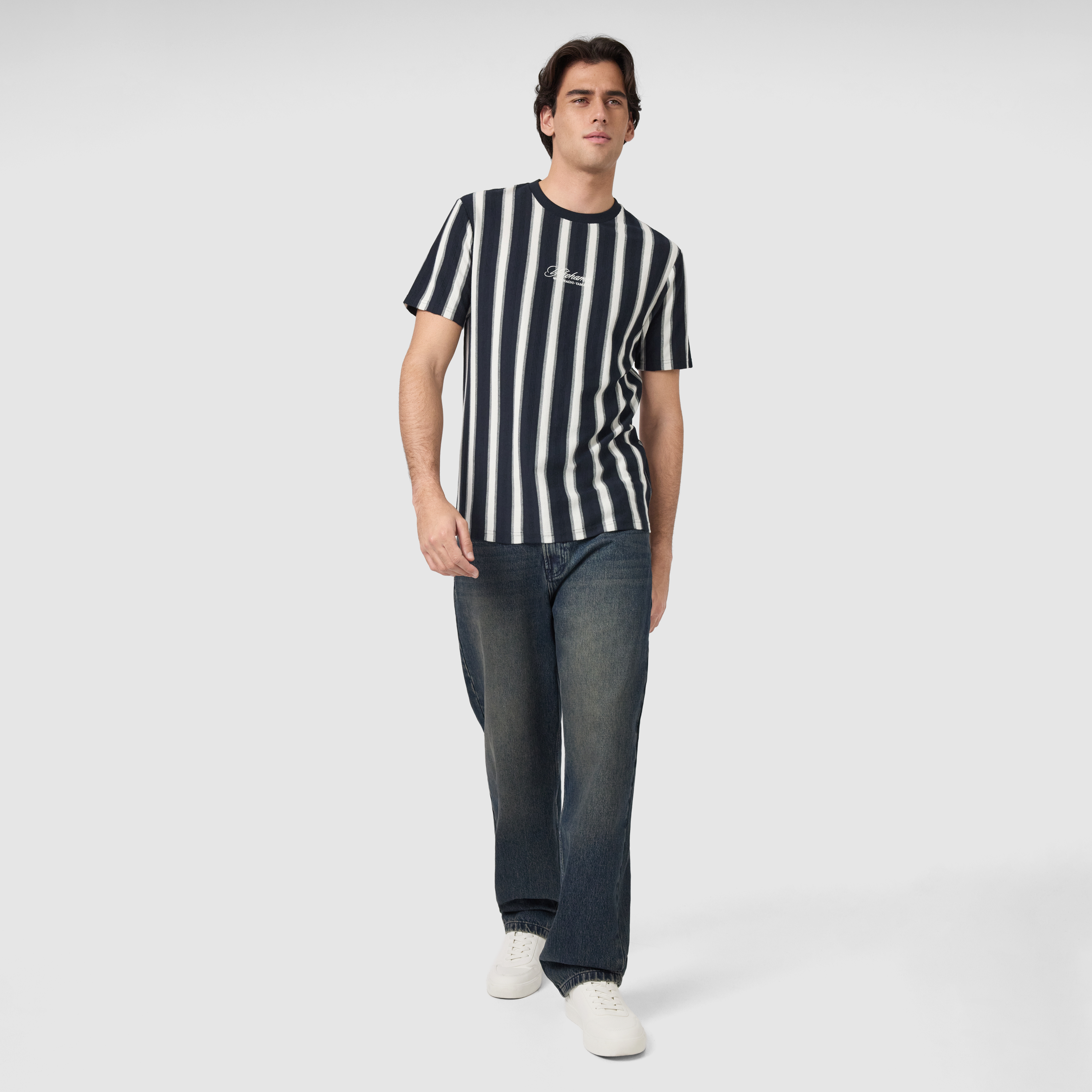 Ink Navy Rook Stripe Crew Neck Tee