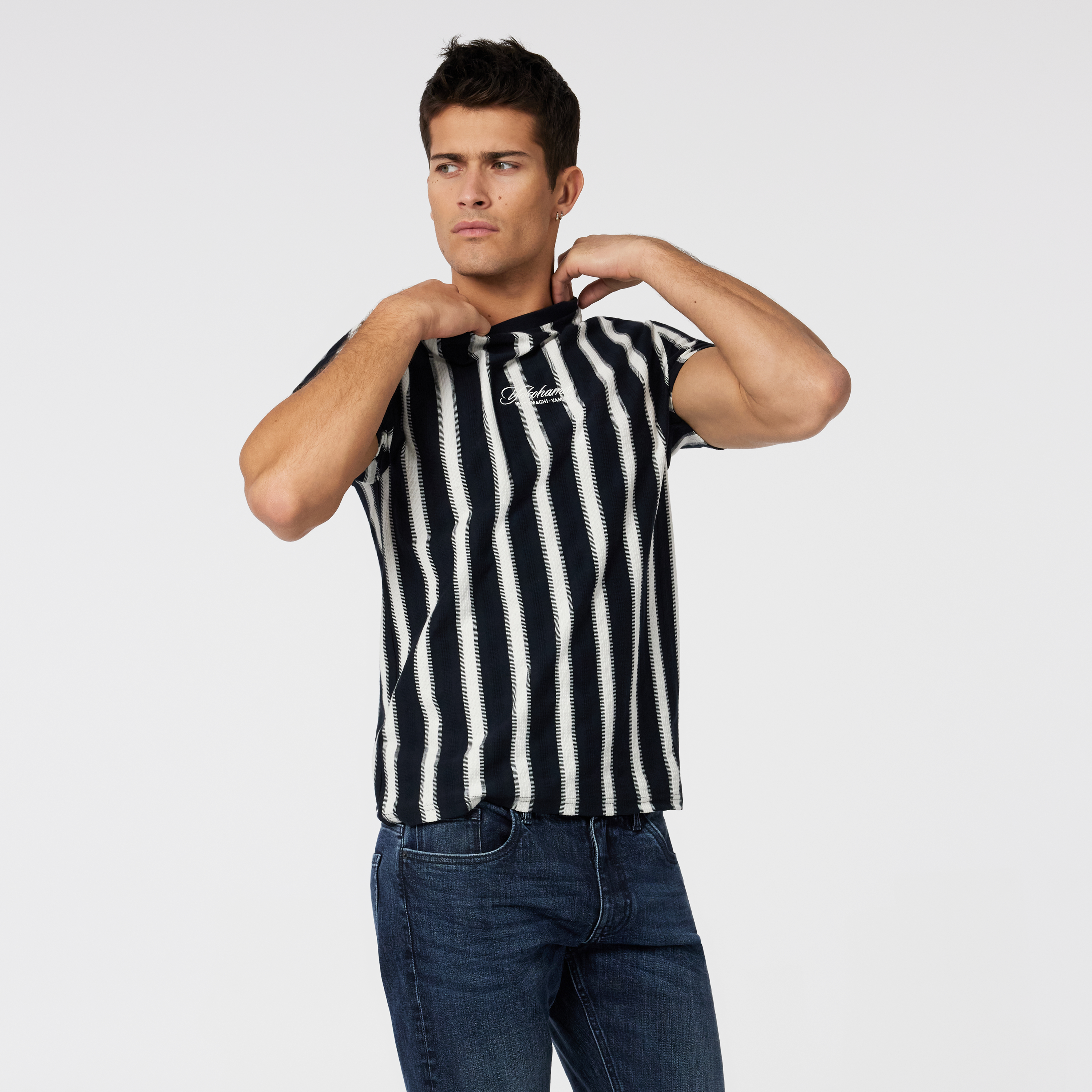Ink Navy Rook Stripe Crew Neck Tee