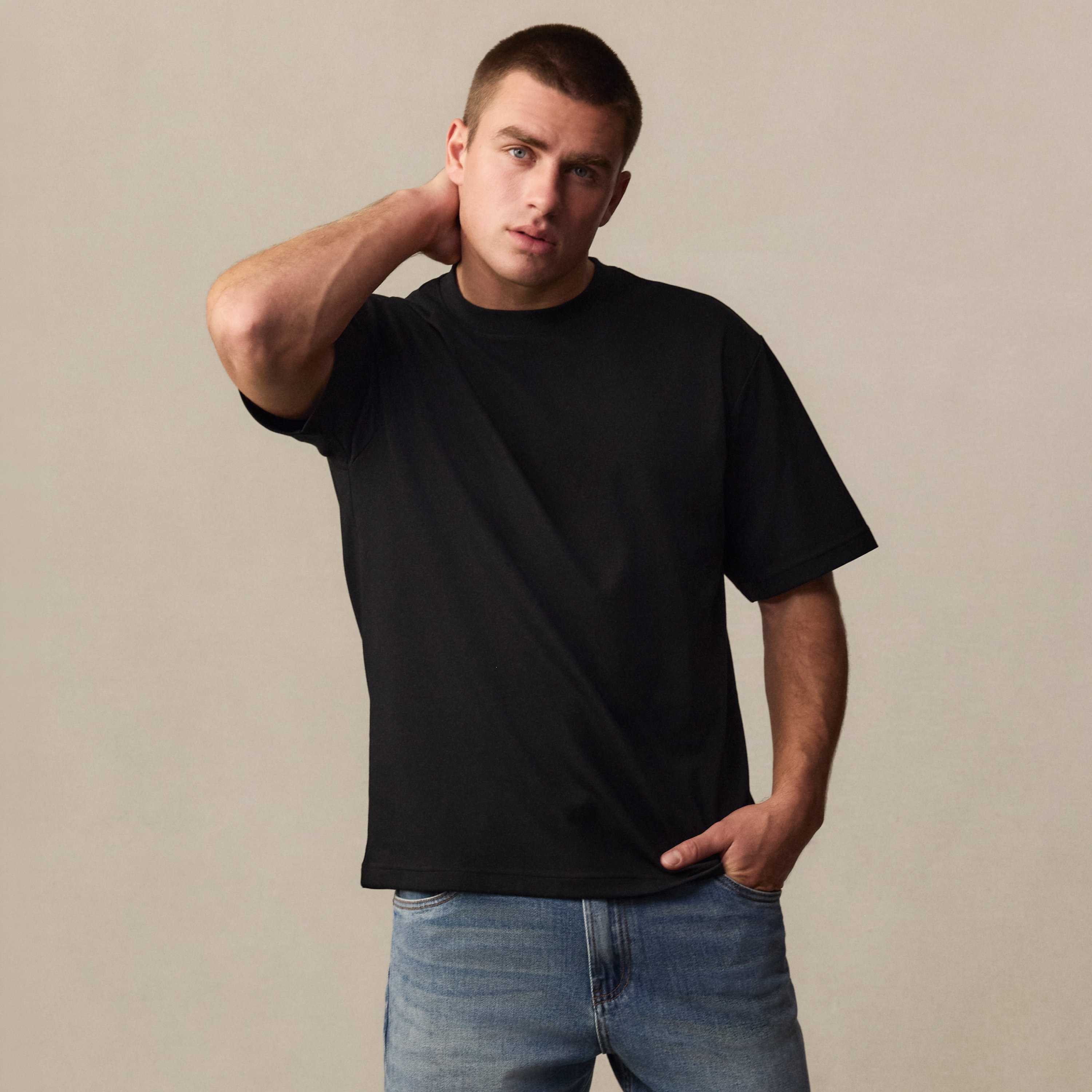 Black Soho Relaxed Crew Neck Tee