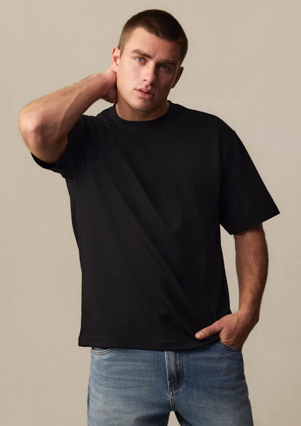 Black Soho Relaxed Crew Neck Tee