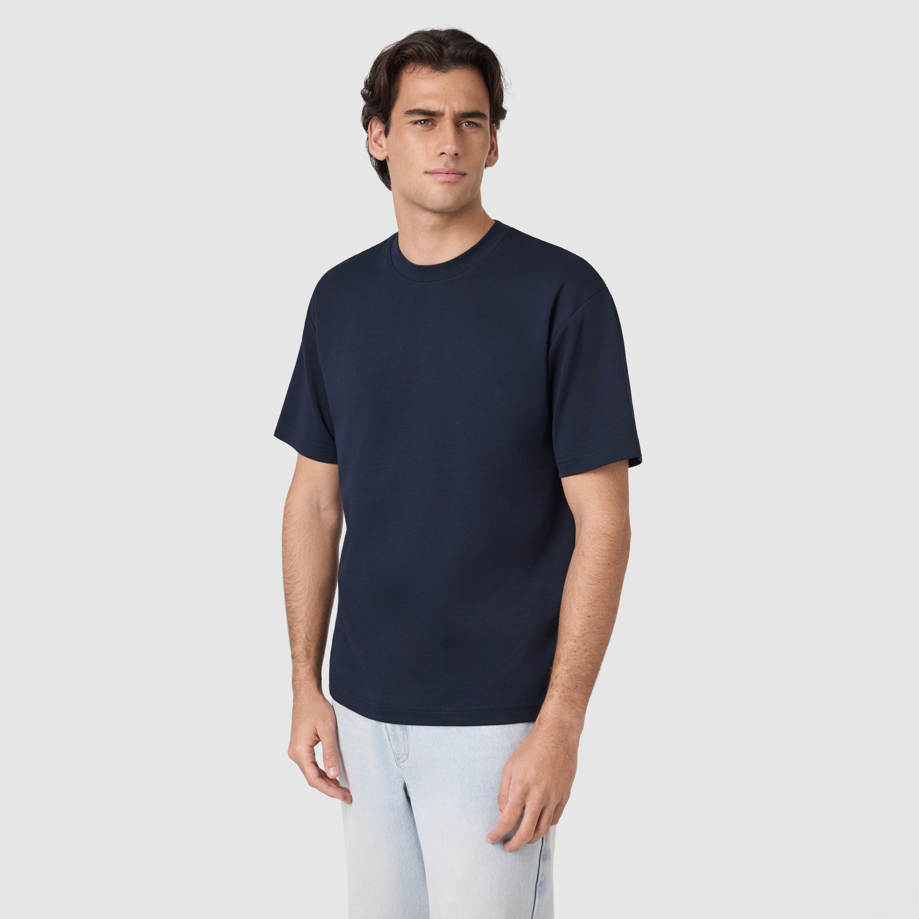 Navy Soho Relaxed Crew Neck Tee